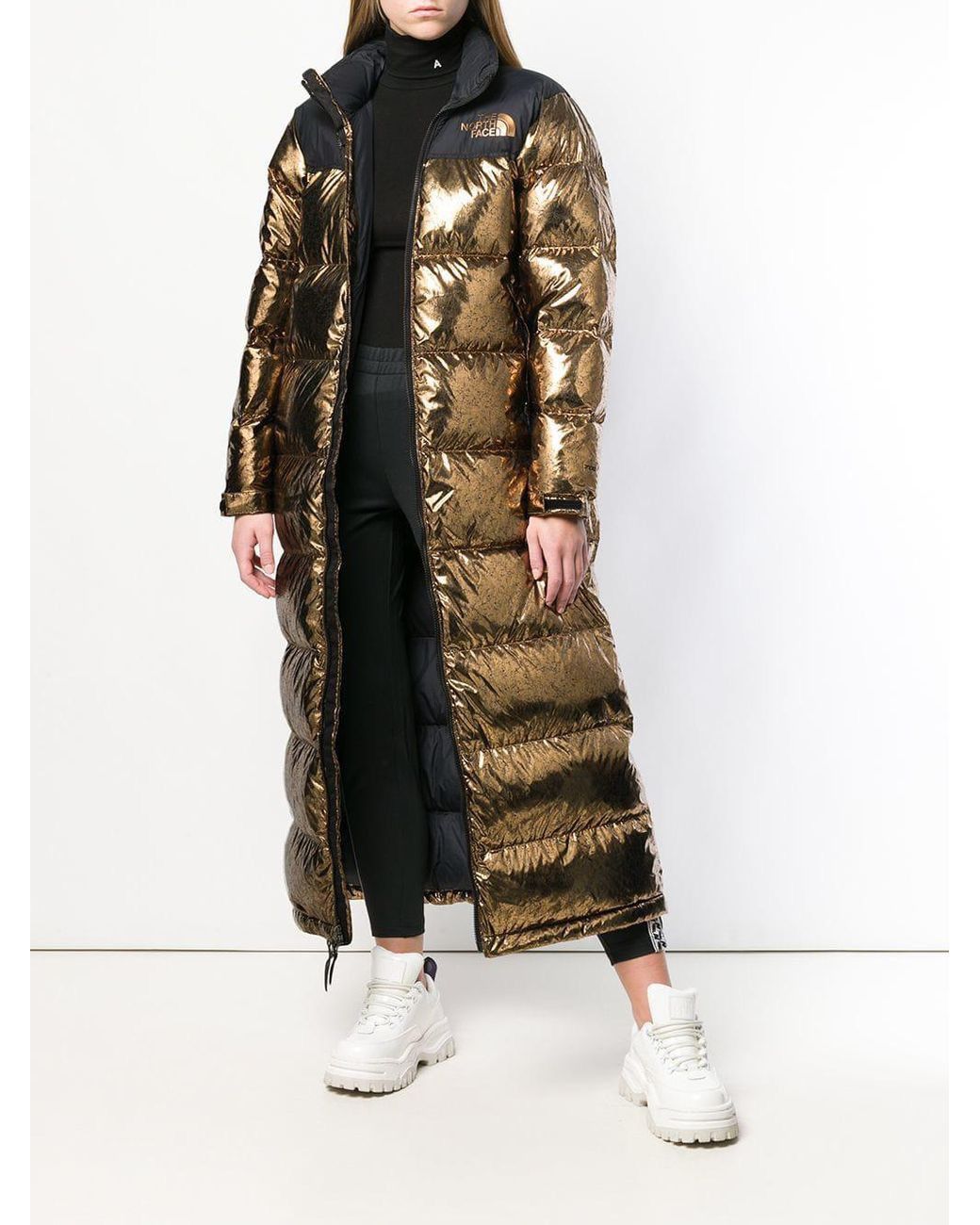 North face nuptse duster gold clearance