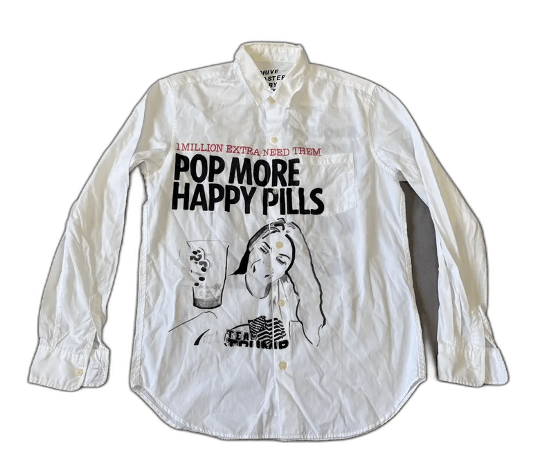 Hysteric Glamour Vintage Graphic Long Sleeve White Shirt Size L / US 10 / IT 46 - 1 Thumbnail