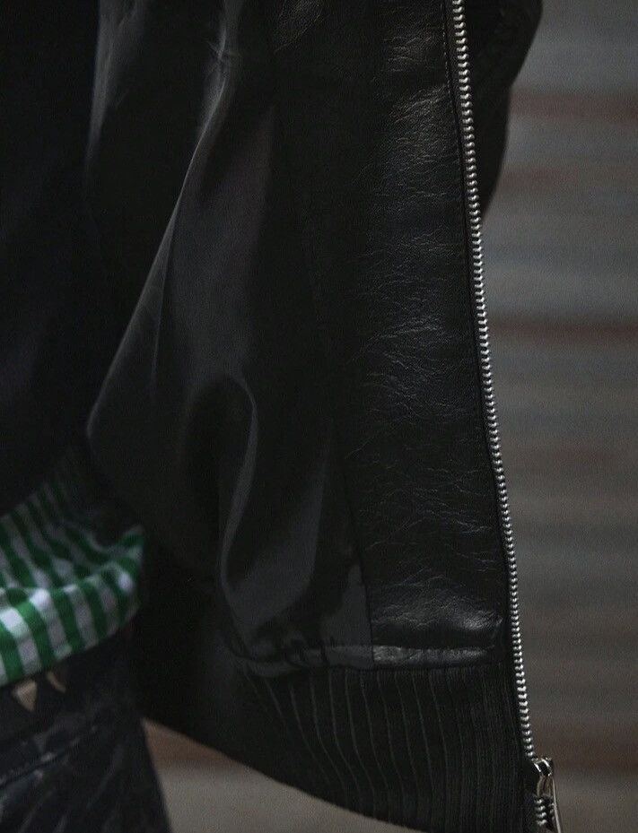 Japanese Brand Black Faux Leather Bomber Jacket with Fur Lining Size US XL / EU 56 / 4 - 3 Thumbnail