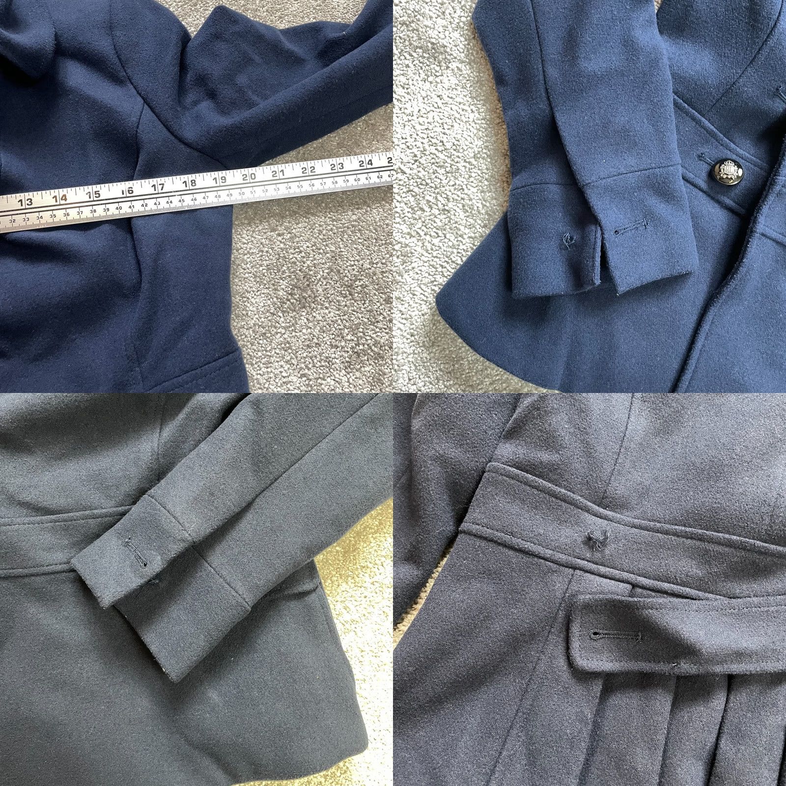 White House Black Market VINTAGE White House Black Market Blazer Jacket Womens Small Navy Blue Double Breasted Size S / US 4 / IT 40 - 8 Thumbnail