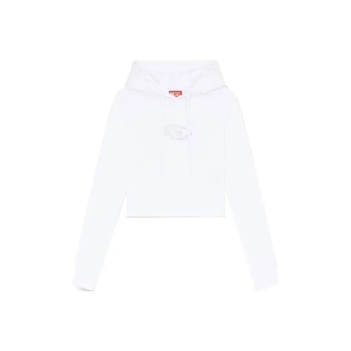 Diesel Diesel White Logo Hooded Long Sleeve Sweatshirt 0079 Size L / US 10 / IT 46 - 1 Thumbnail
