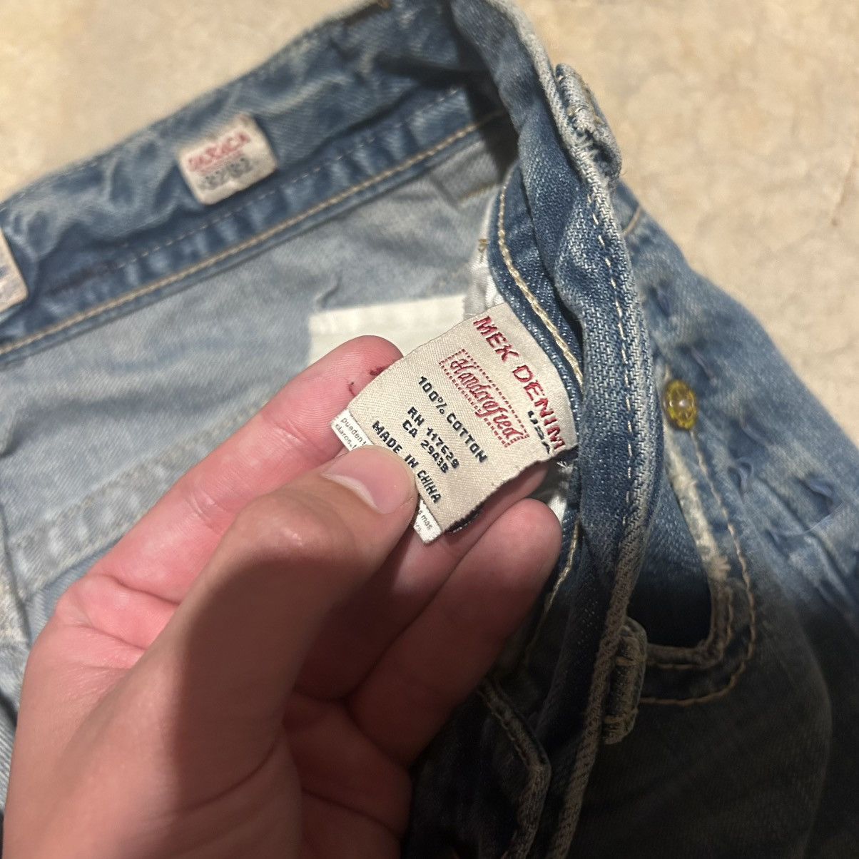 Mek Denim Vintage Y2K Mek Denim Bootcut Distressed Faded Jeans Cyber Size US 32 / EU 48 - 11 Thumbnail