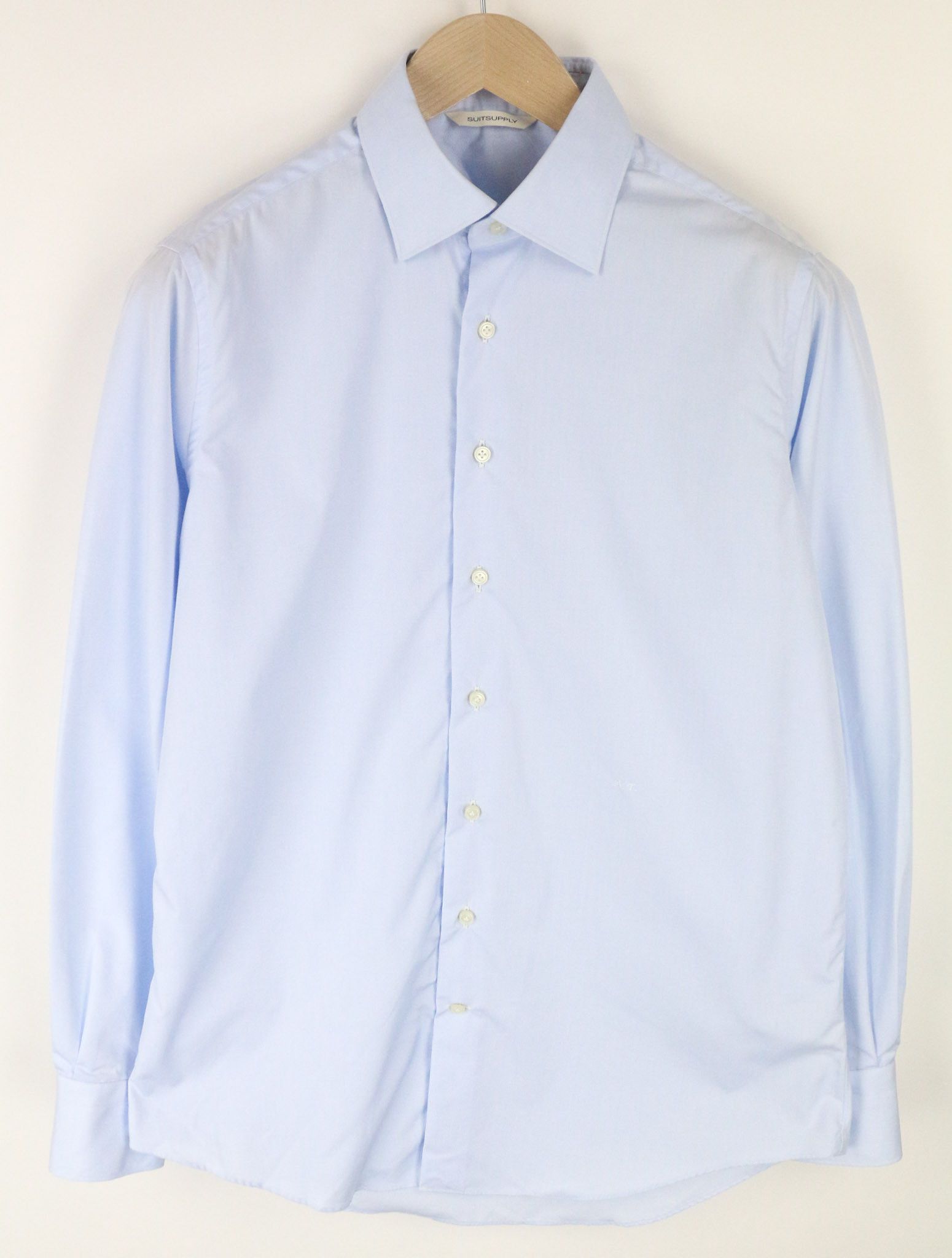 Suitsupply ~S Slim Blue Cotton Spread Collar Formal 72840 Size US S / EU 44-46 / 1 - 1 Thumbnail