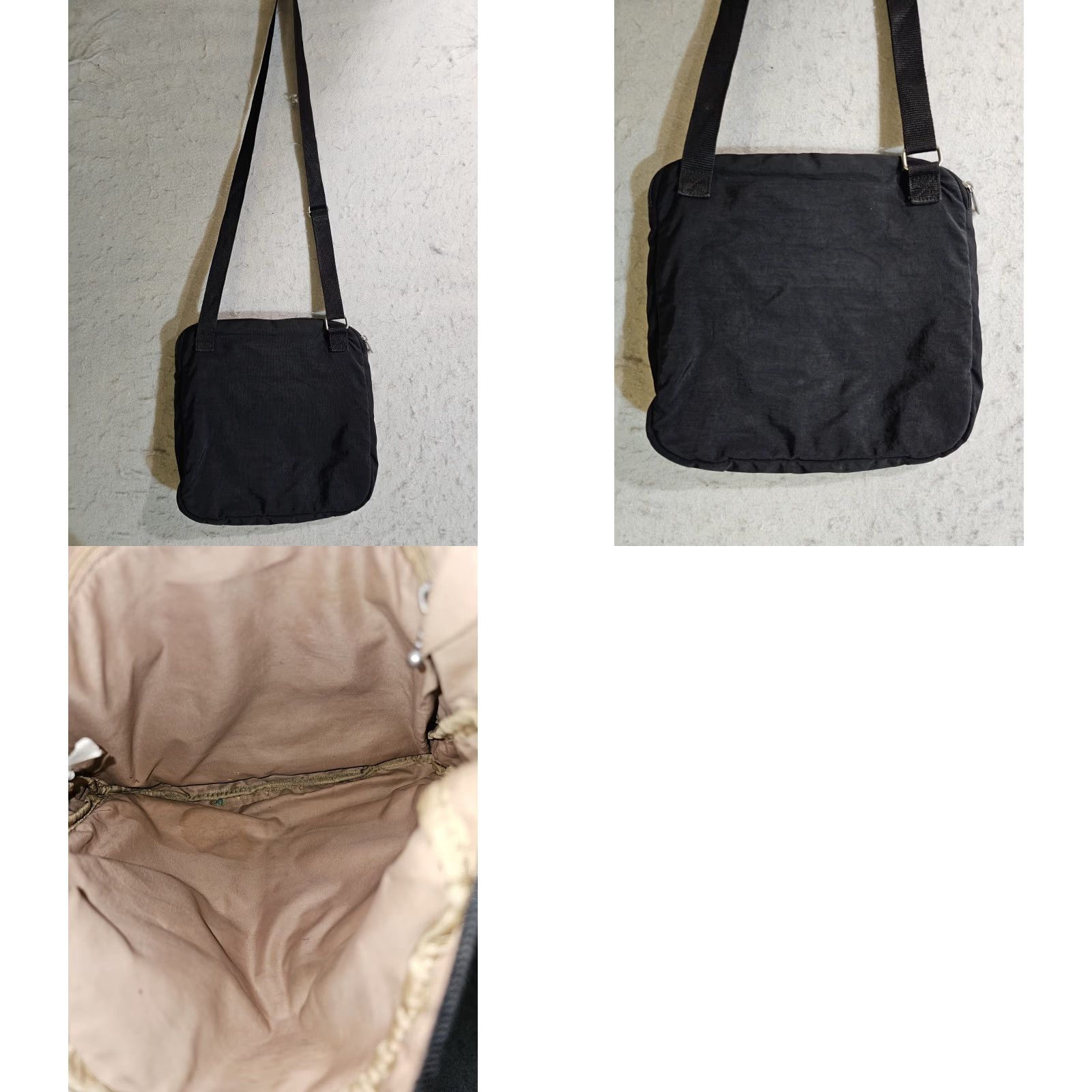 Vintage Baggallini Everyplace Crossbody Bag Purse Black Nylon Tan Lining Medium Women Crossbody Bag Size ONE SIZE - 8 Thumbnail