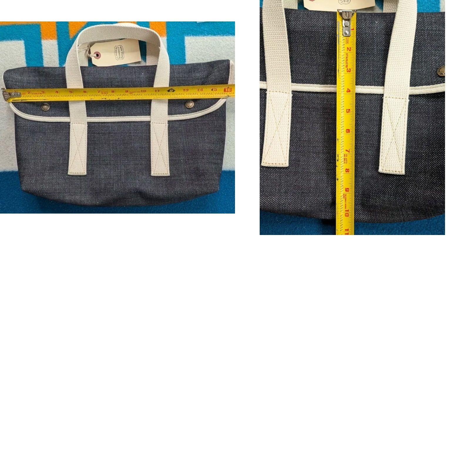 Filson Filson Tote Bag Denim Compact Tool Bag NWT Limited Edition USA Made Unisex Adults Medium Blue Canvas Twill Leather Strap Pockets Inner Size ONE SIZE - 8 Thumbnail