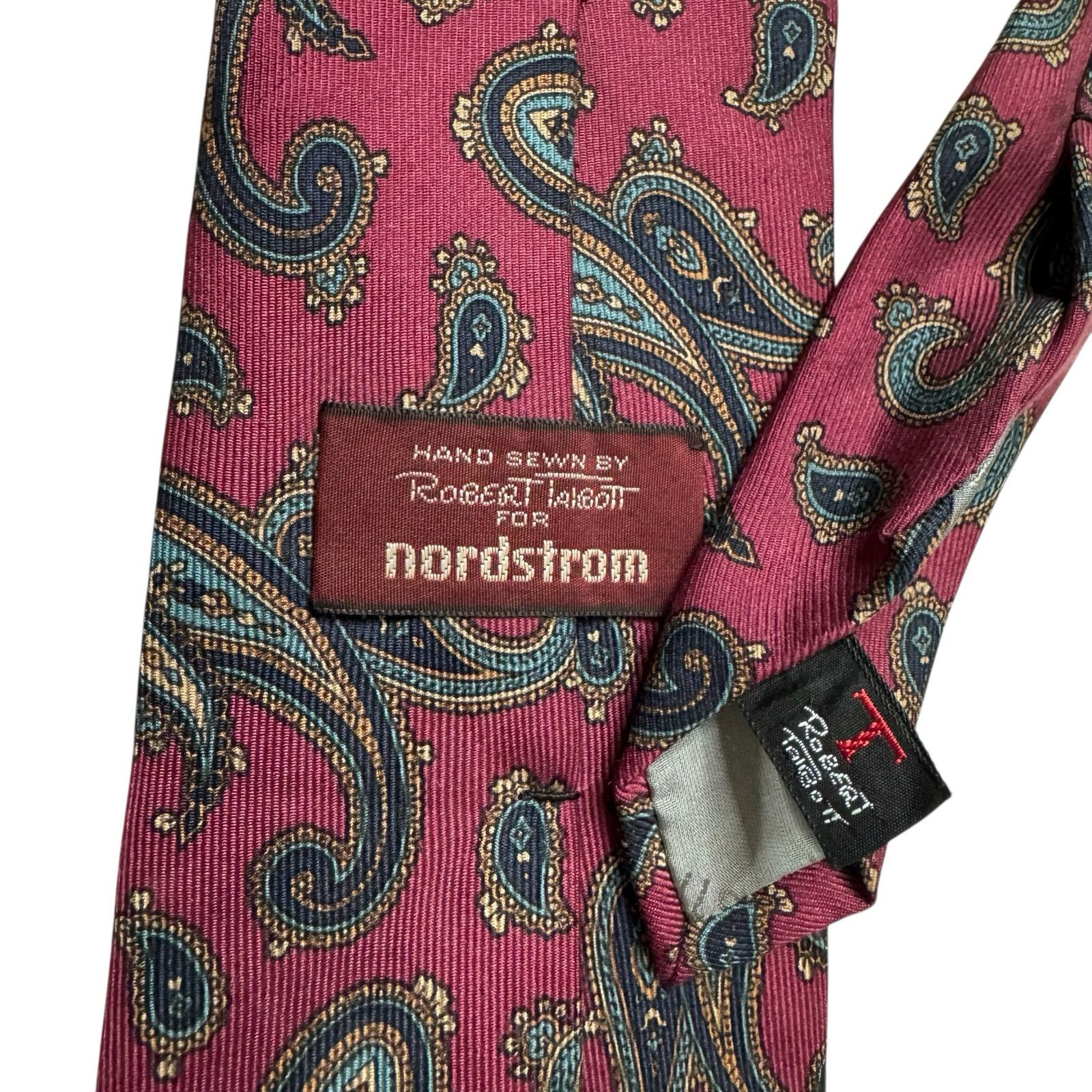 Robert Talbott Vintage ROBERT TALBOTT Nordstrom 100% Silk Tie Red Paisley Size ONE SIZE - 3 Thumbnail