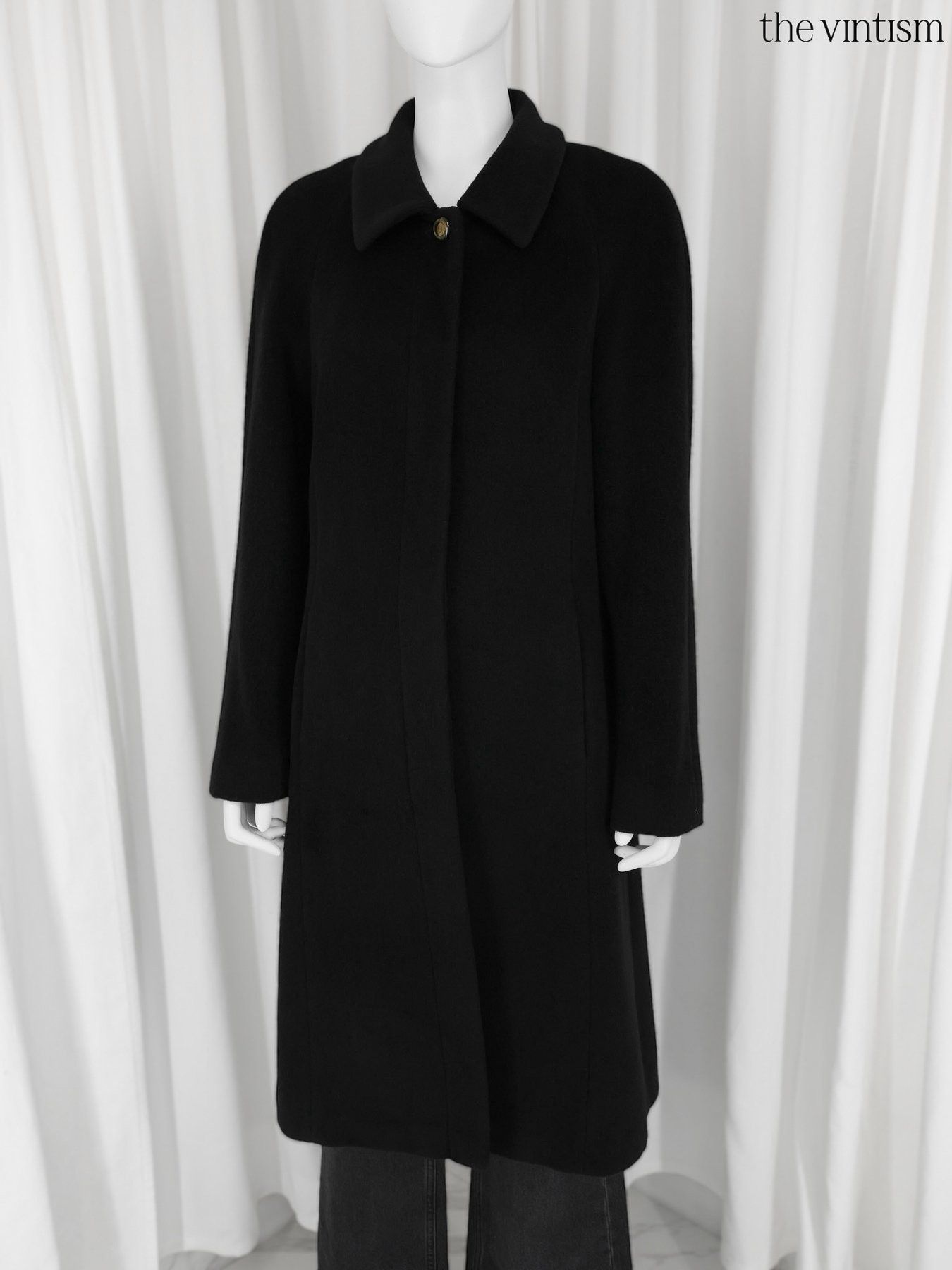 Escada Escada Archival Black Long Coat in Pure Virgin Wool DE 38 Size M / US 6-8 / IT 42-44 - 4 Thumbnail