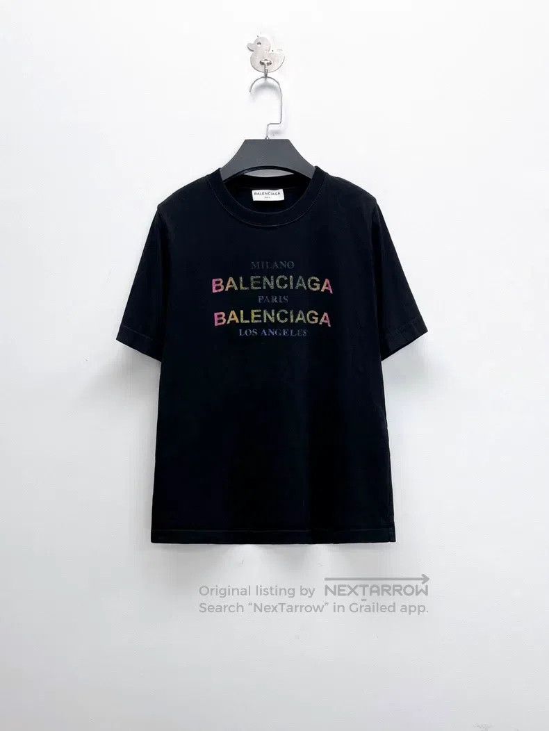 Balenciaga Balenciaga Rainbow city limited distressed lettering short Size US L / EU 52-54 / 3 - 1 Thumbnail