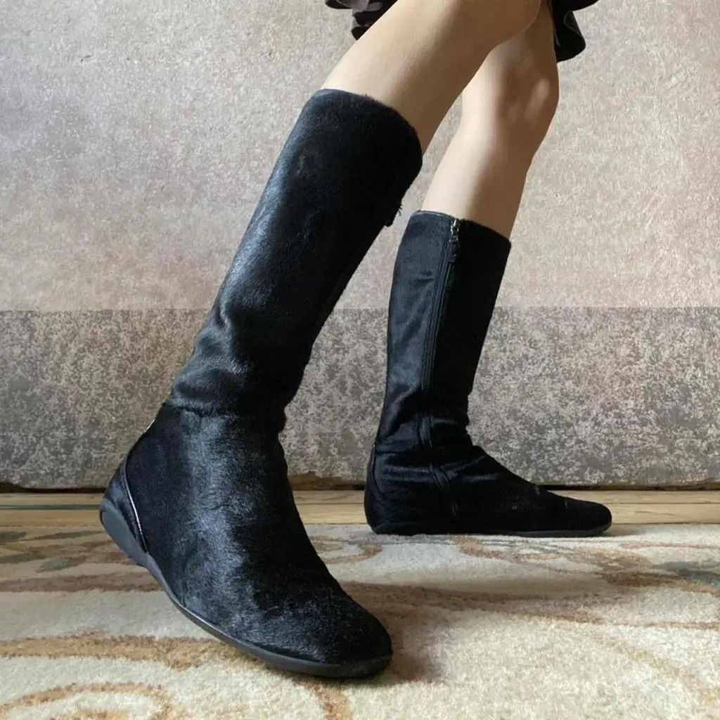 Prada Vintage Prada Pony Style Calfskin Riding Boots 36 / 6 Size US 6 / IT 36 - 3 Thumbnail