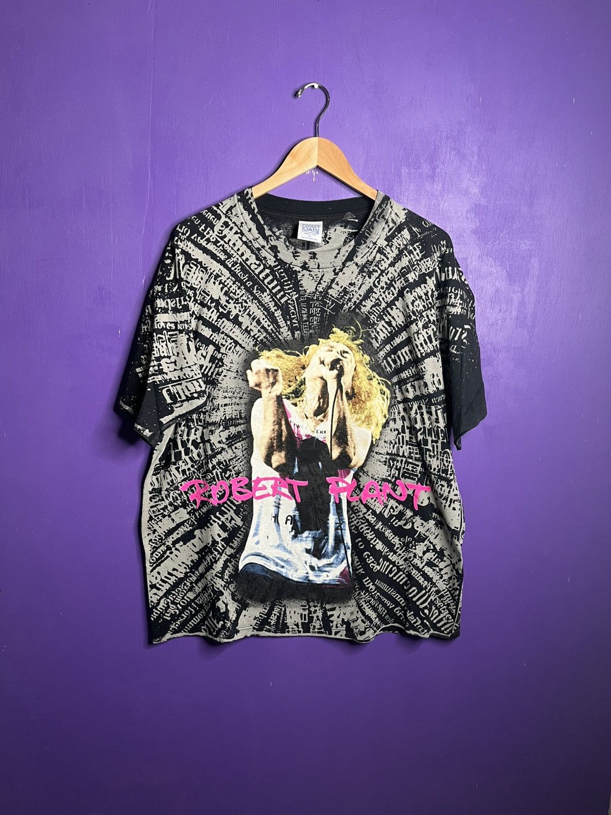Band Tees × Vintage Vintage 1993 Robert plant eyeball AOP t-shirt Size US XL / EU 56 / 4 - 1 Thumbnail