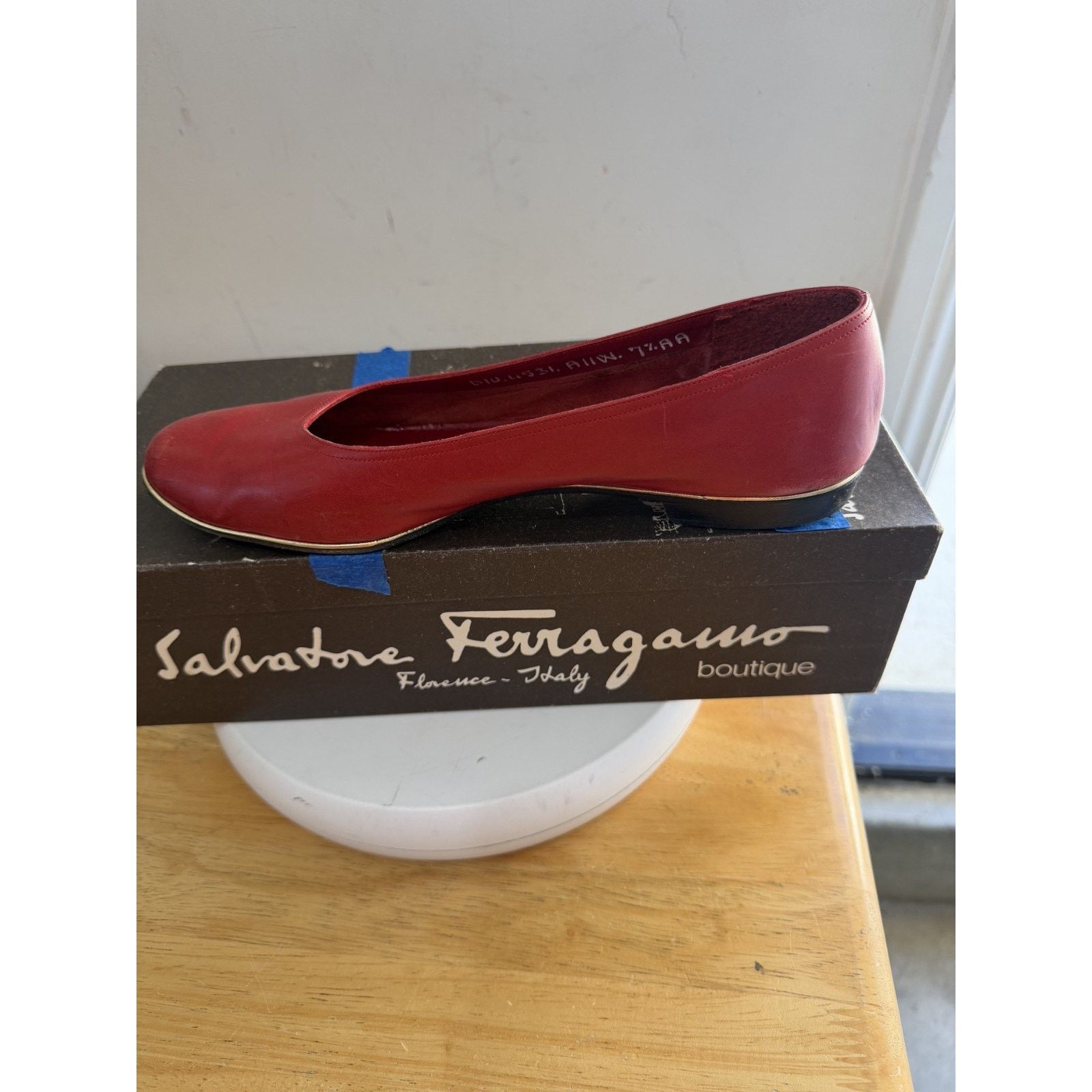 Salvatore Ferragamo Womens Vintage Salvatore Ferragamo Dia Red 7.5 AA Size US 7.5 / IT 37.5 - 3 Thumbnail