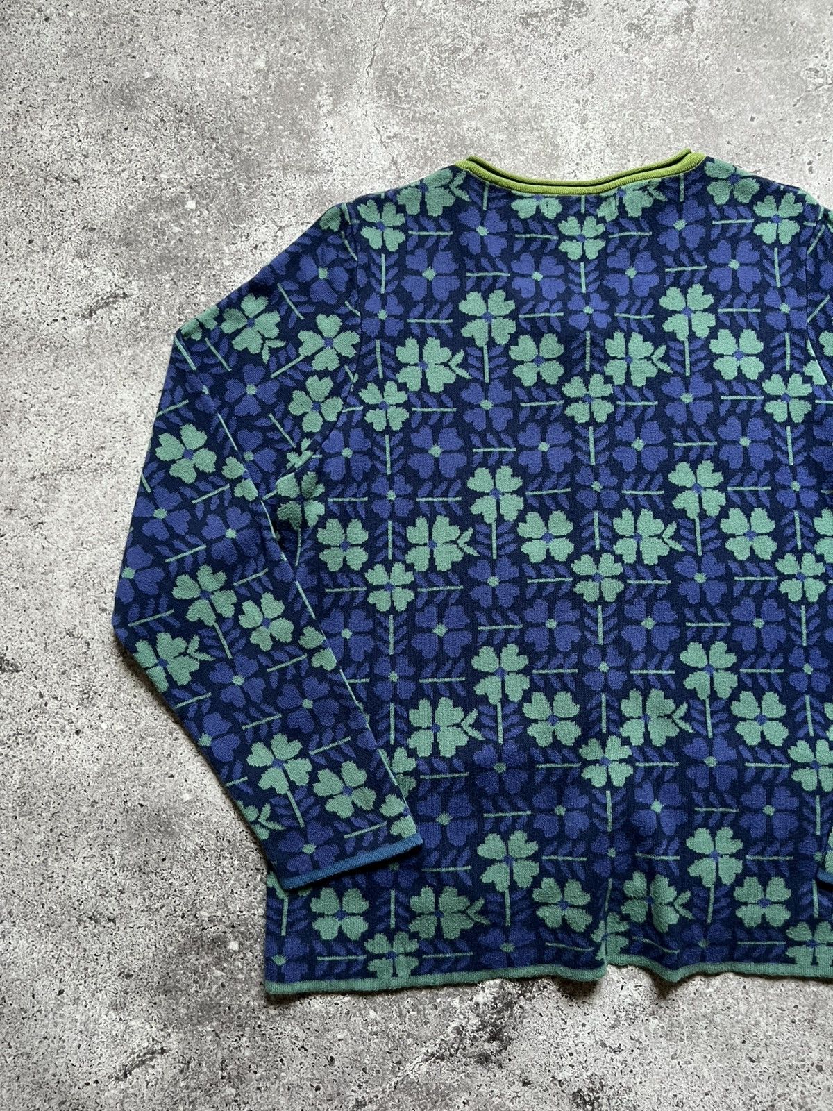 Designer Gudrun Sjoden Floral Print Cotton Cardigan Sweater Size M / US 6-8 / IT 42-44 - 13 Thumbnail