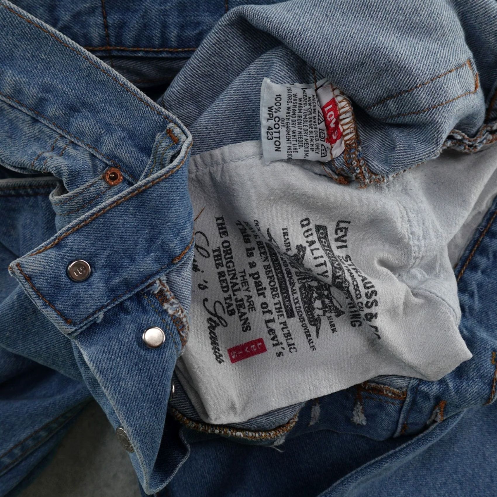 Levi's VINTAGE Levi's 501 Jeans Shirt? 34X30 Light Wash Blue Regular Mens 90s Straight 5-Pocket Button Fly 501 Series Size US 34 / EU 50 - 5 Thumbnail