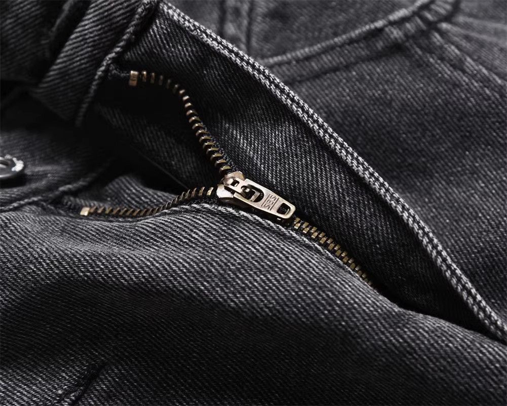 Japanese Brand × Jean Distressed washed loose straight men's split stitching jeans Size US 32 / EU 48 - 4 Thumbnail