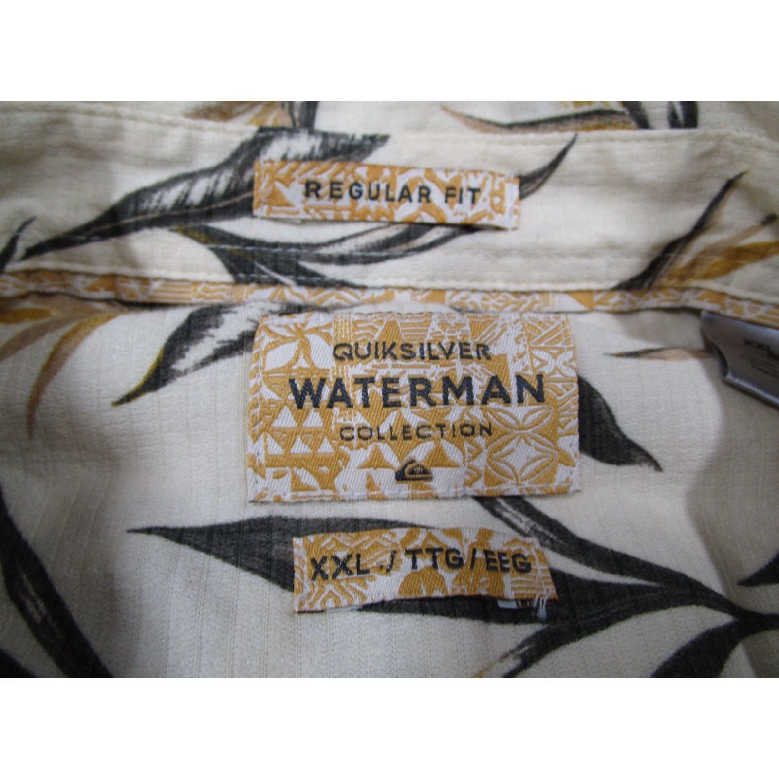 Quiksilver Quiksilver Waterman Shirt Mens 2XL Beige Floral Button Up Hawaiian Tiki Size US XXL / EU 58 / 5 - 3 Thumbnail
