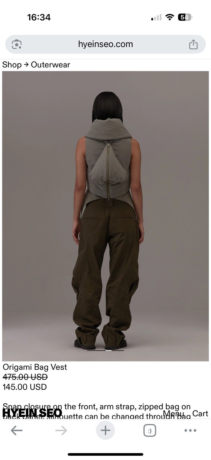Hyein Seo hyein seo origami bag vest Size S / US 4 / IT 40 - 4 Thumbnail