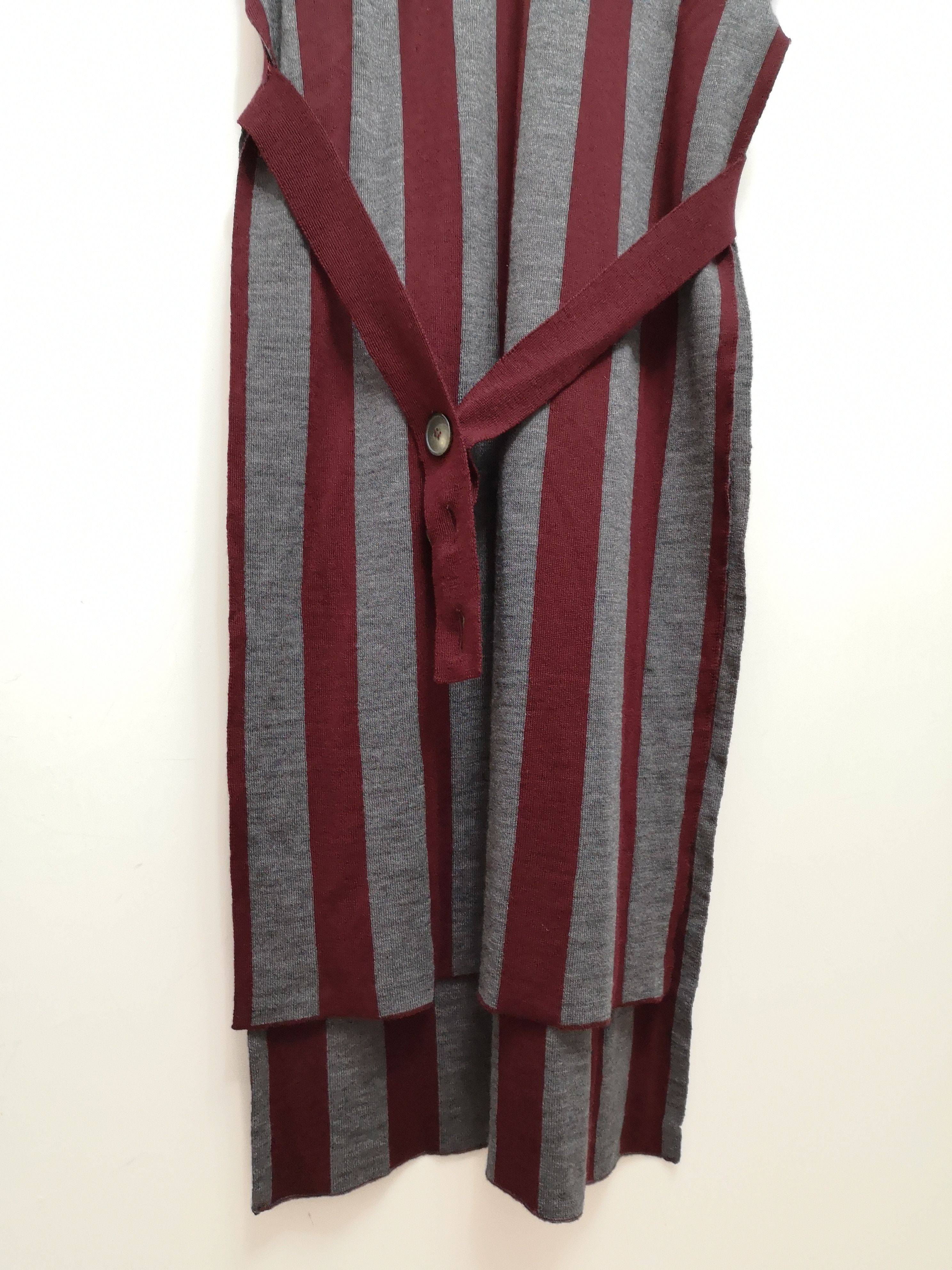 Jean Paul Gaultier × Vintage Vertical Stripe V Neck Sleeveless Sweater Knit Overlay Piece Size M / US 6-8 / IT 42-44 - 8 Thumbnail