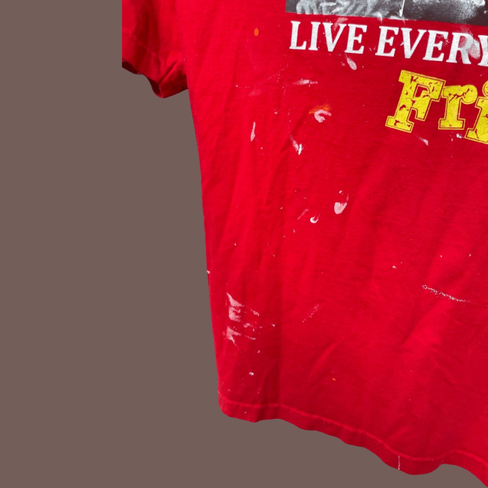 Vintage VTG Graphic Tee | PAG Red “Friday” Print | Y2K Distressed Size US XXL / EU 58 / 5 - 5 Thumbnail