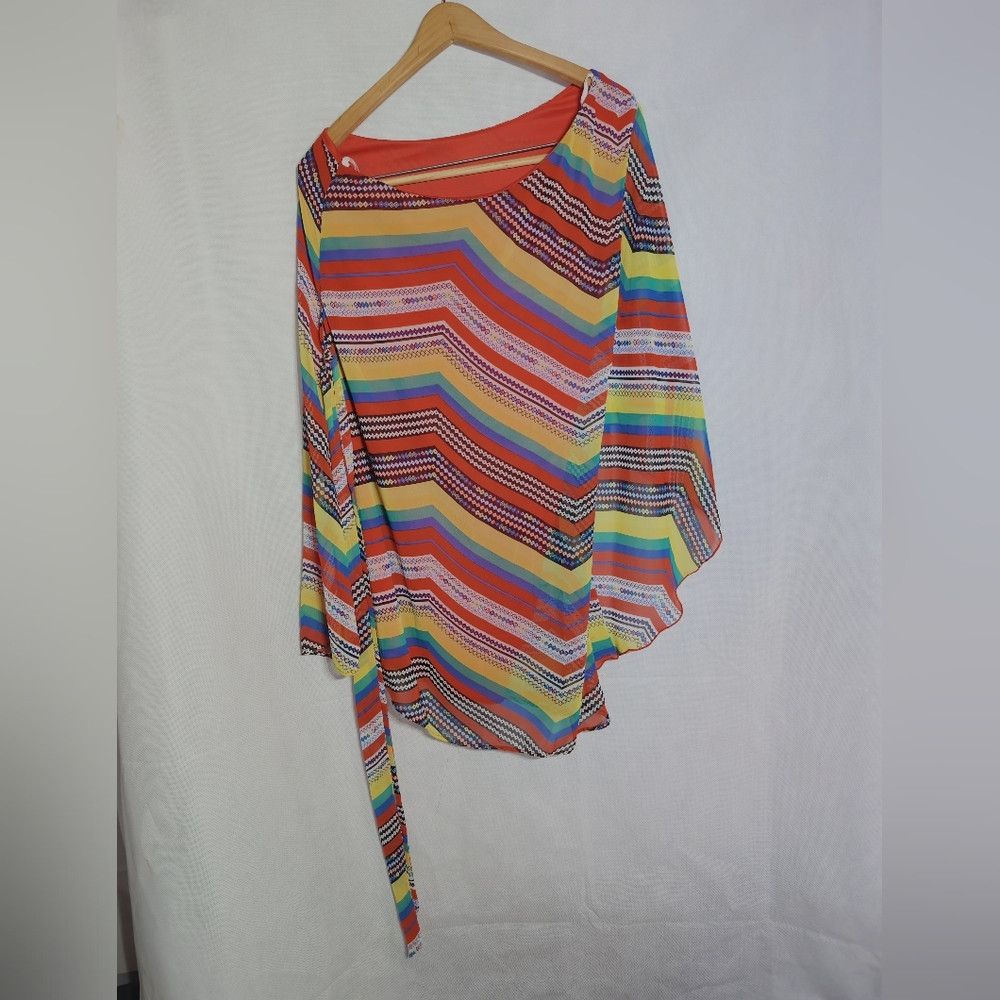 Other Colorful M Chevron One-Shoulder Top By Teenplo Famosa Size M / US 6-8 / IT 42-44 - 3 Thumbnail