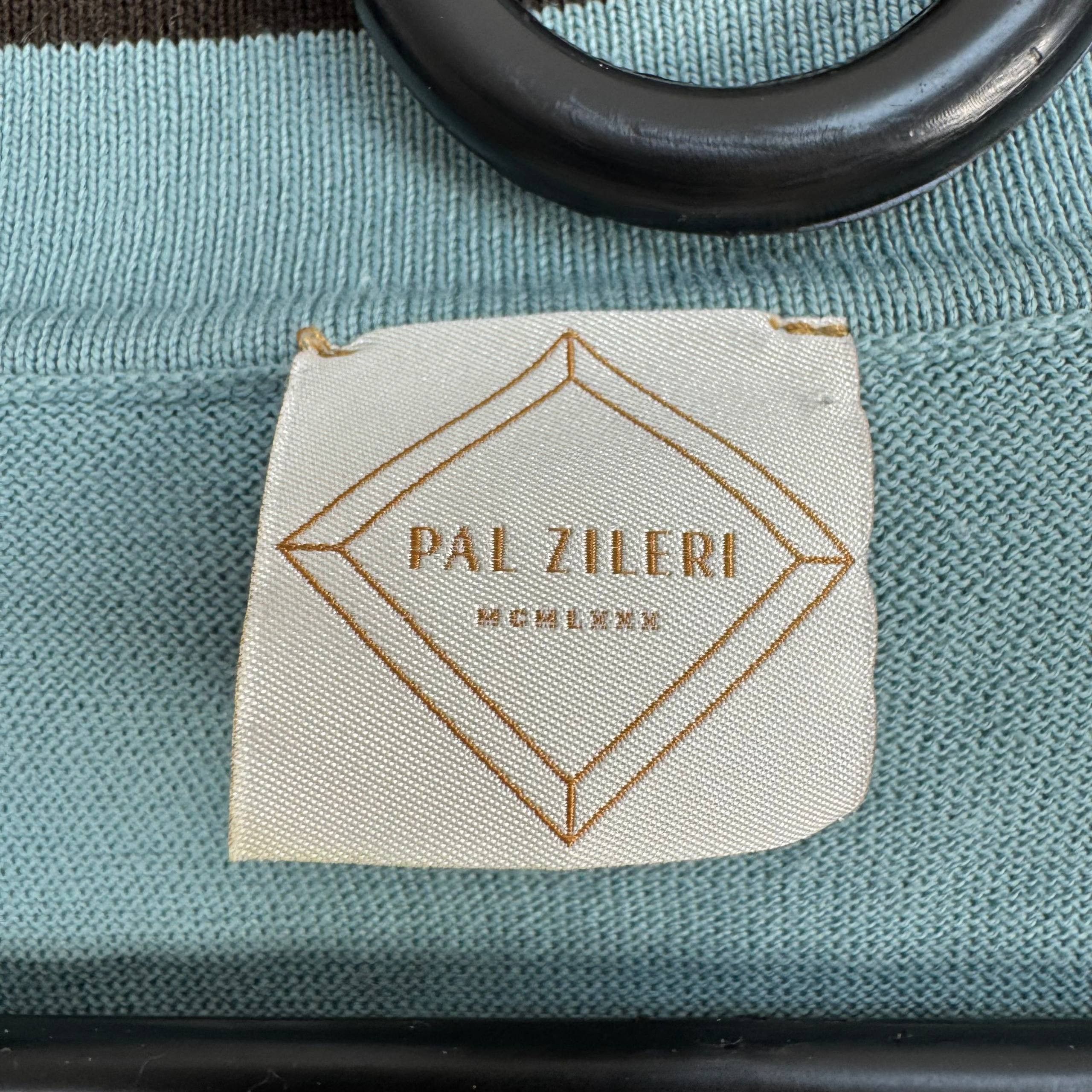 Pal Zileri Pal Zileri Mens Knit Polo Shirt Light Blue Short Size 56 Size US L / EU 52-54 / 3 - 3 Thumbnail