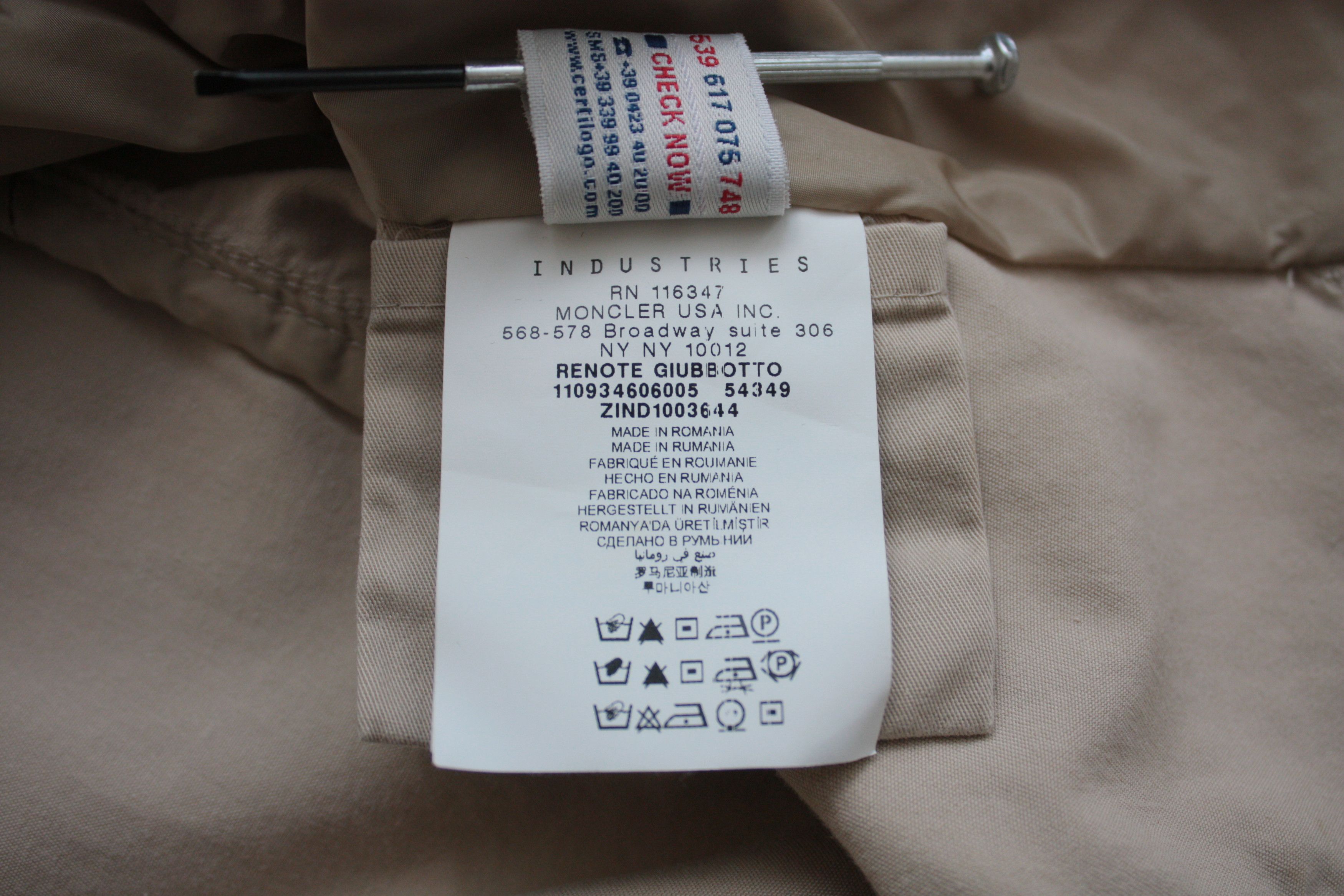 Moncler Moncler Renote Giubbotto Beige Jacket Made In Romania Size M / US 6-8 / IT 42-44 - 8 Thumbnail