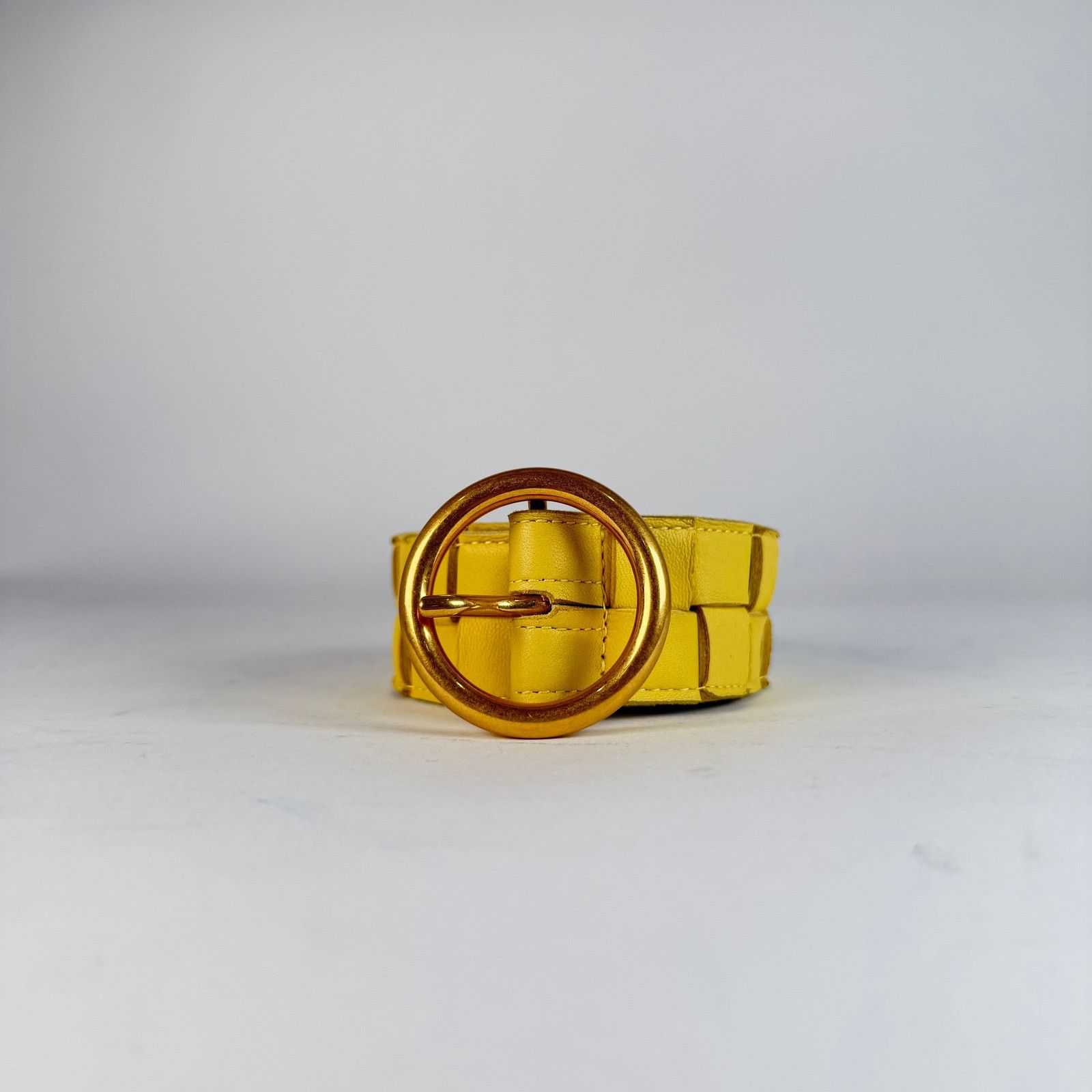 Bottega Veneta Bottega Veneta Yellow Leather Braided Belt Size 34 Size 34 - 1 Thumbnail