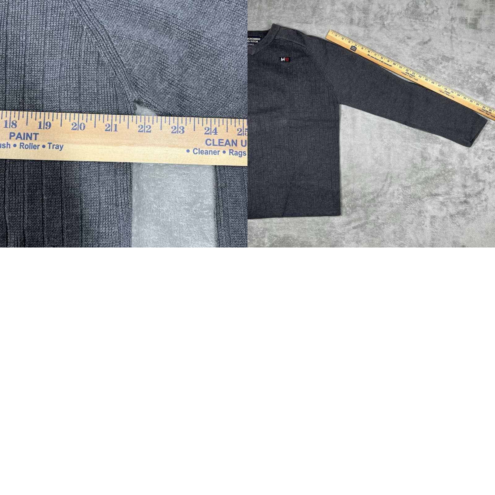 Abercrombie & Fitch VINTAGE Abercrombie & Fitch A92 Mens V-Neck Sweater XL Charcoal Gray Knit Pullover Embroidered Logo Size US XL / EU 56 / 4 - 9 Thumbnail