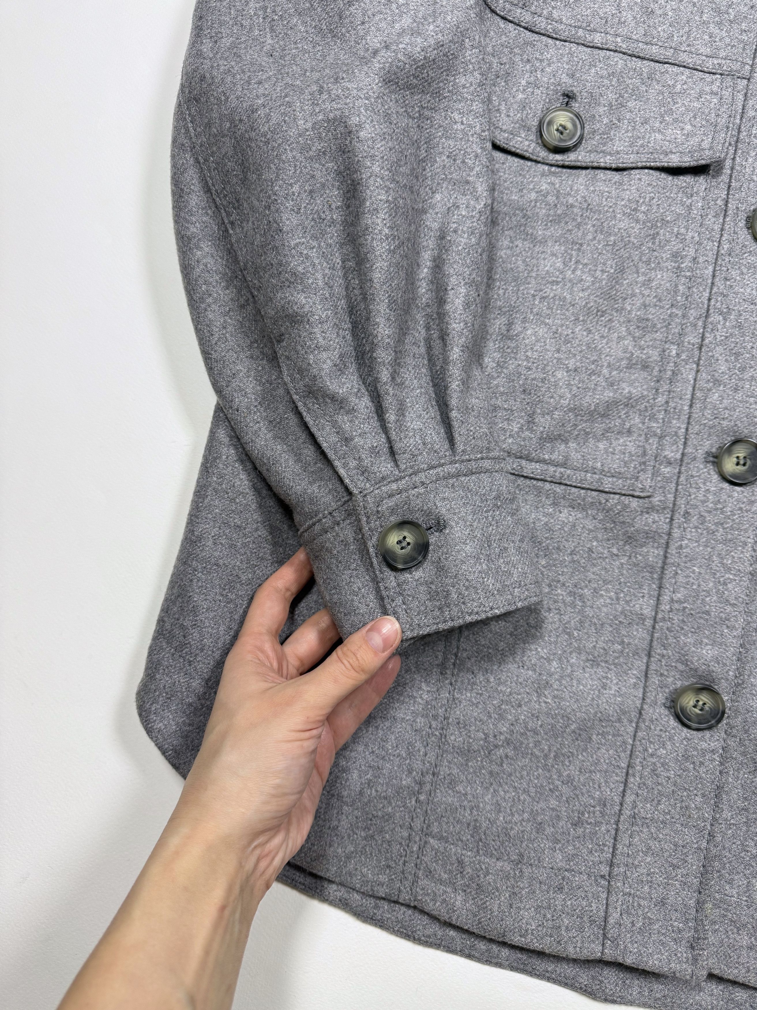 H&M H&m Х Manteco Wool Overshirt Gray (M) Size M / US 6-8 / IT 42-44 - 5 Thumbnail