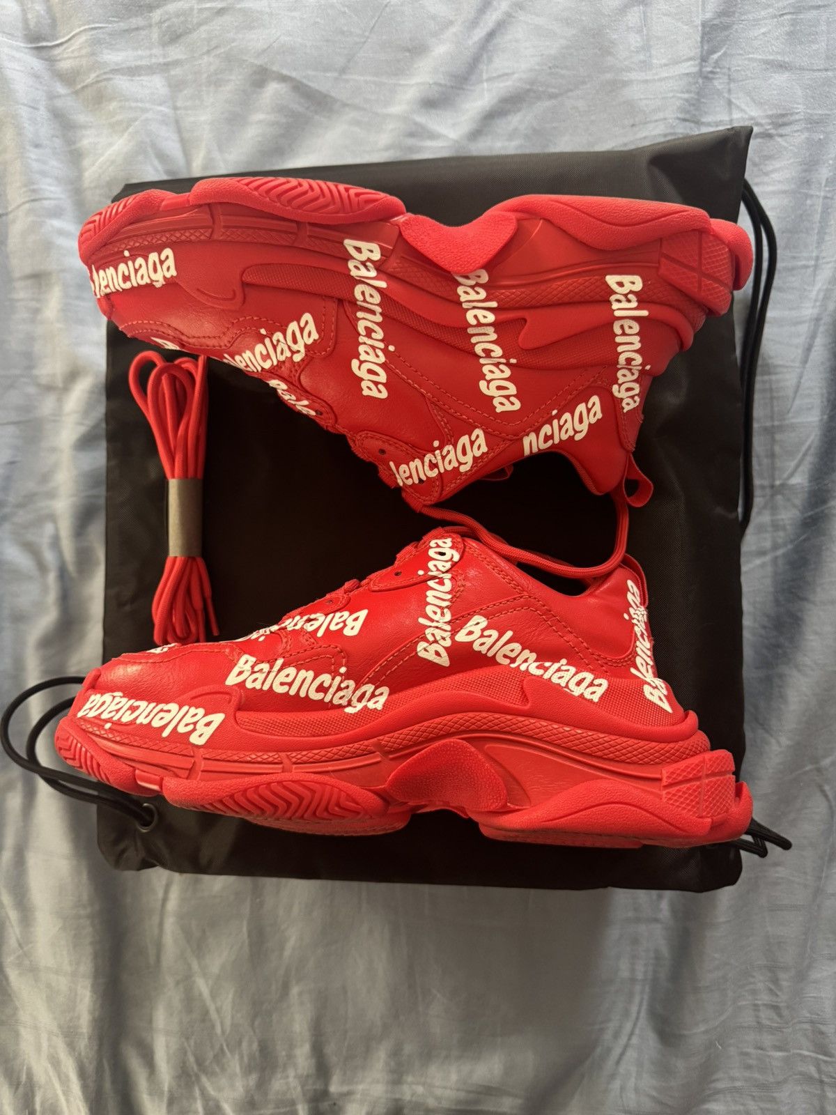 Balenciaga Balenciaga triple s logotype red/white Size US 10 / IT 40 - 4 Thumbnail