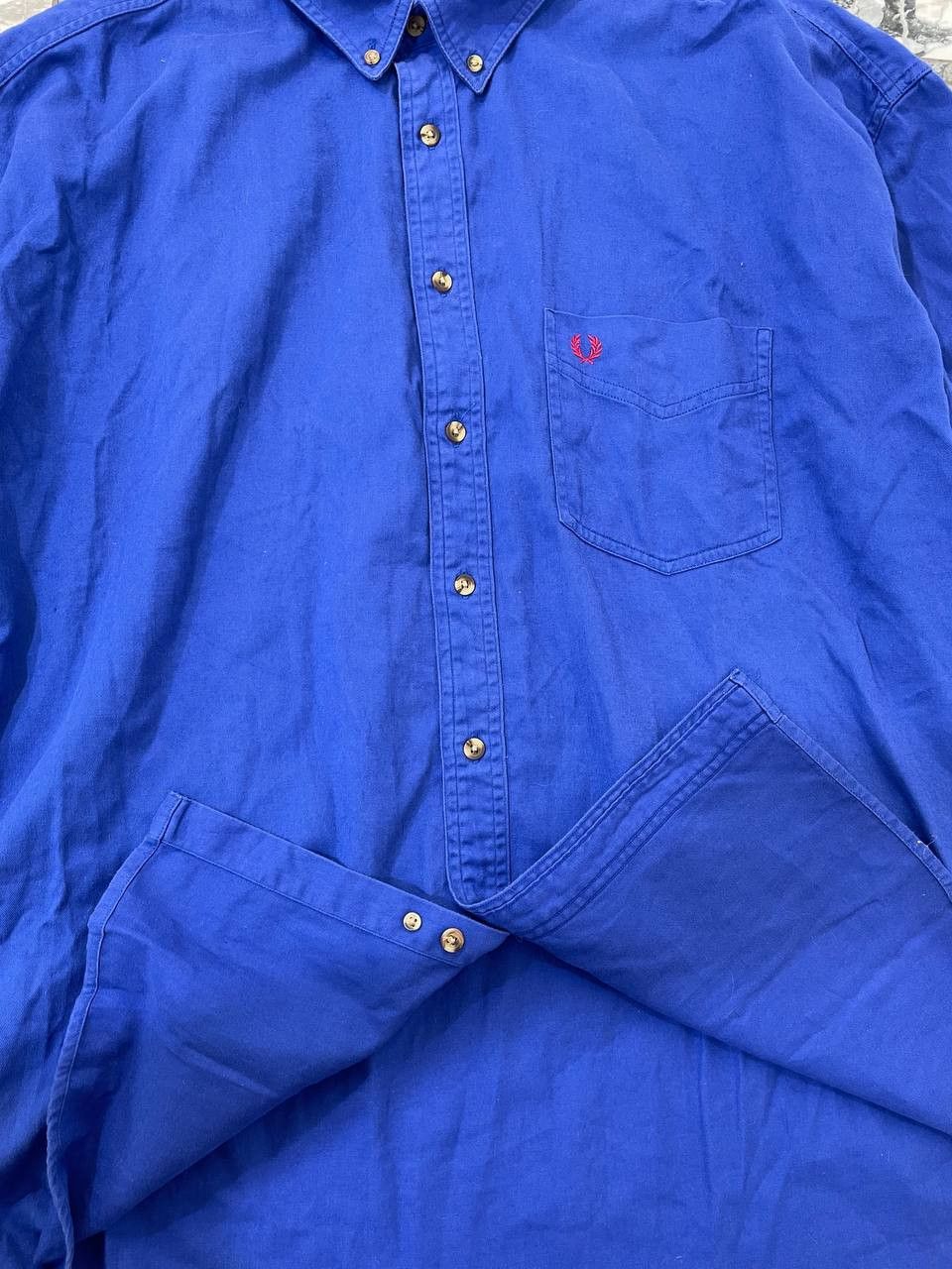 Fred Perry Fred Perry men's shirt, vintage, long sleeve, buttoned, blue Size US XL / EU 56 / 4 - 4 Thumbnail