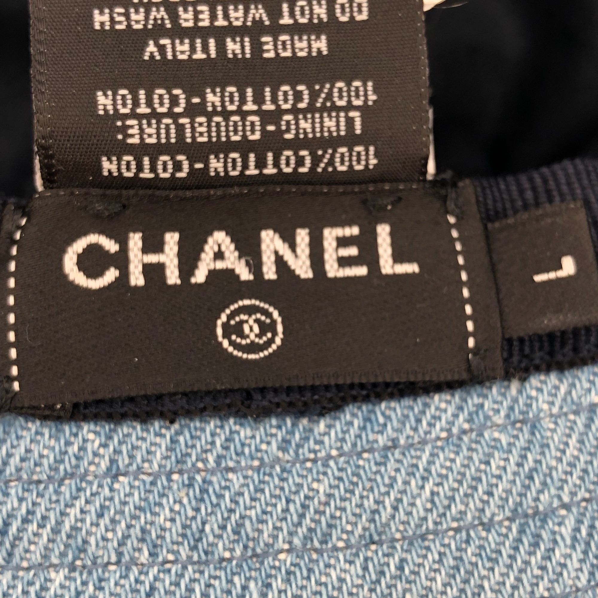 Chanel Chanel Blue Cotton Fishermans Bucket Hat W/ Sequin Logo Made Size ONE SIZE - 2 Thumbnail
