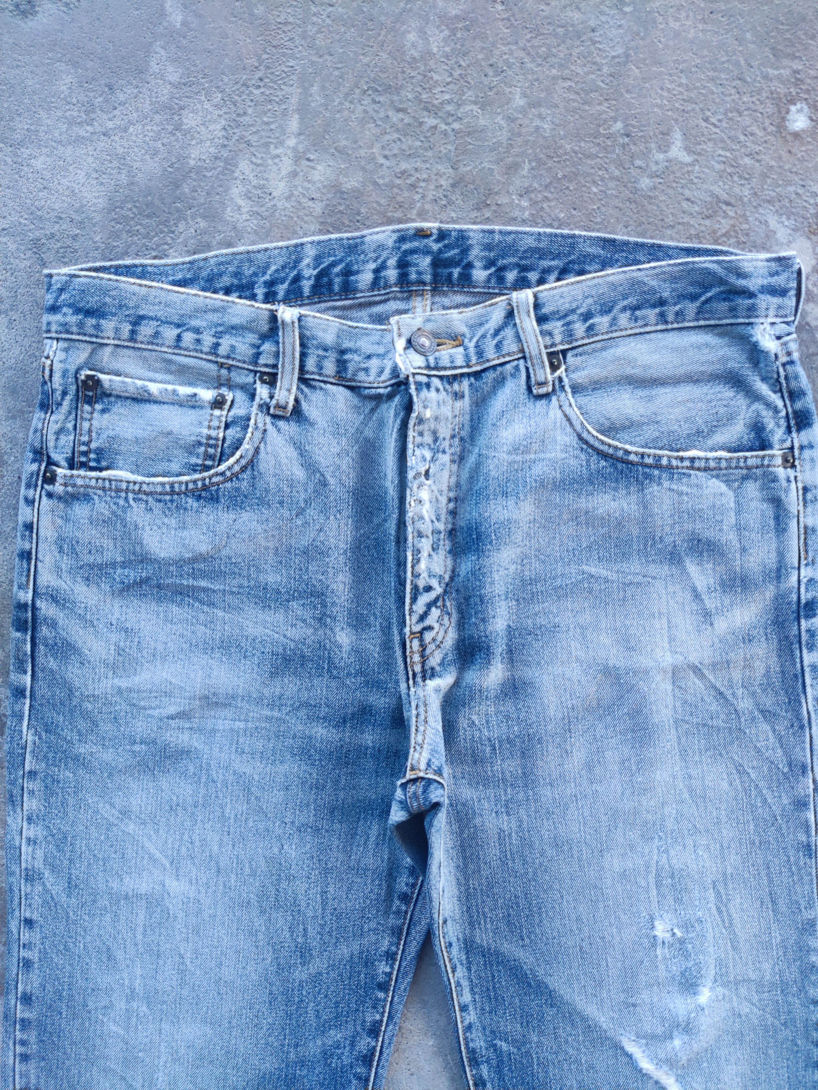 Japanese Brand Vintage Japanese Brand Baggy Denim Distressed Faded Pants Size US 37 - 3 Thumbnail