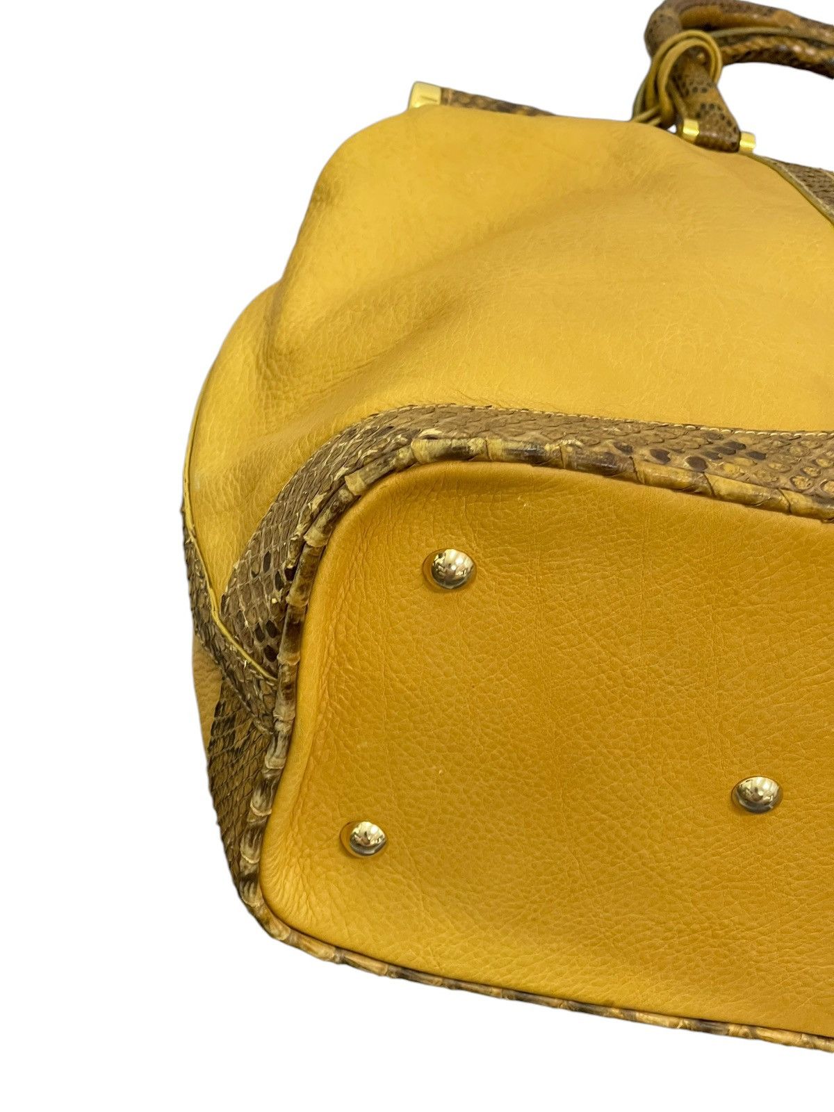 Genuine Leather Full Leather Python Vtg Elegance Italy Hand Bag 1🟩0 Size ONE SIZE - 14 Thumbnail