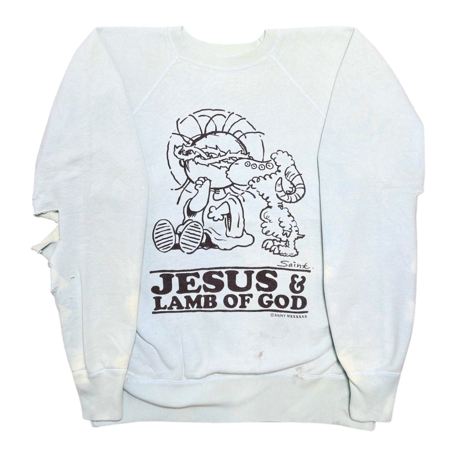 Saint Michael Jesus Crewneck Sweatshirt Teal | Grailed