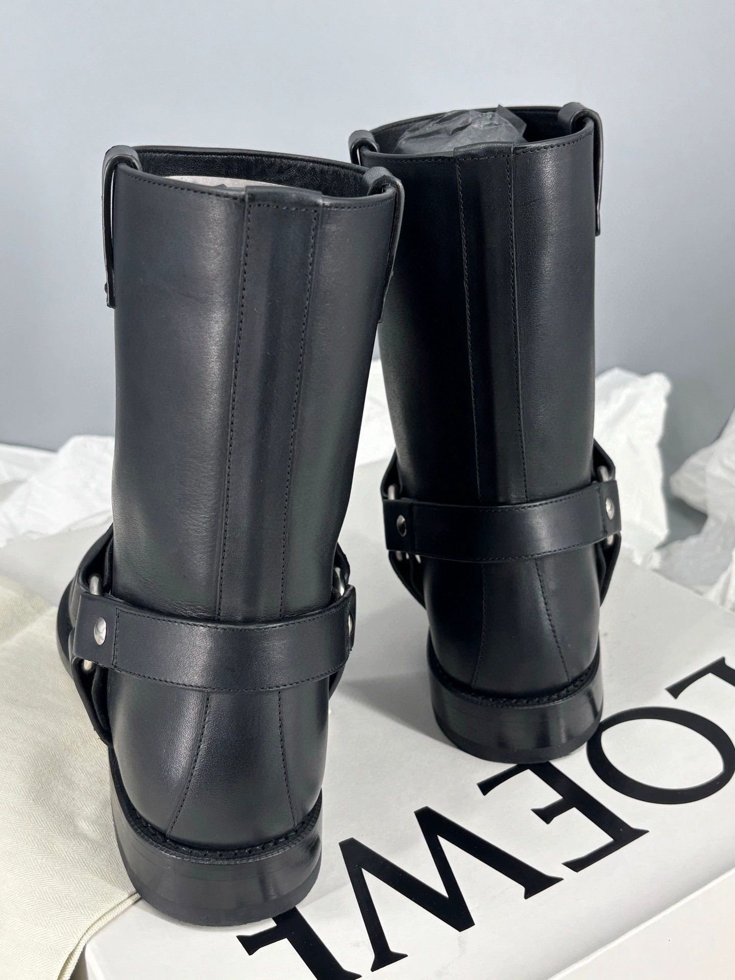 Loewe men's black leather boots by Loewe Size US 9 / EU 42 - 5 Thumbnail
