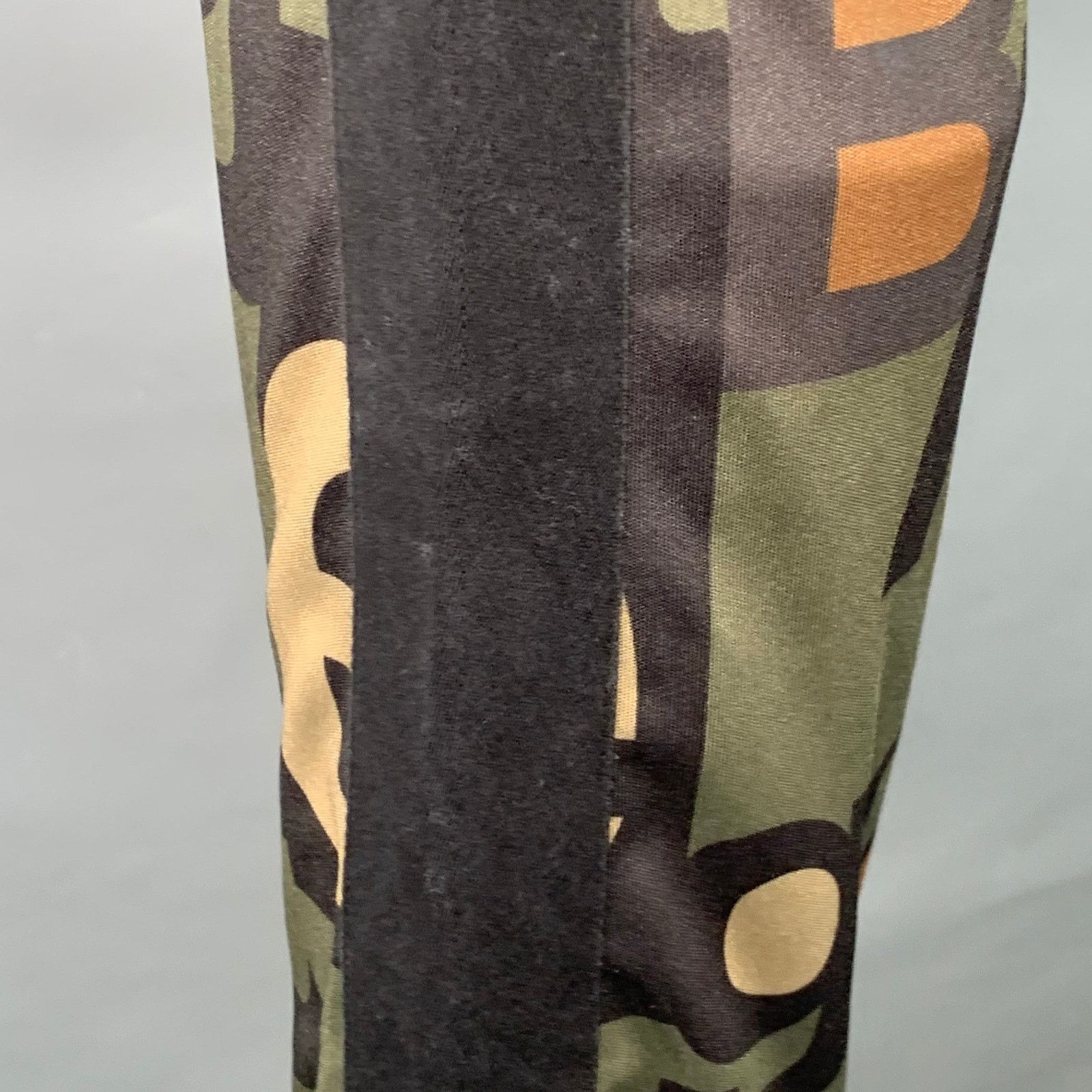 Dolce & Gabbana Size 34 Black Olive Brown Logo Polyester Cargo Casual Pants Size US 34 / EU 50 - 5 Thumbnail