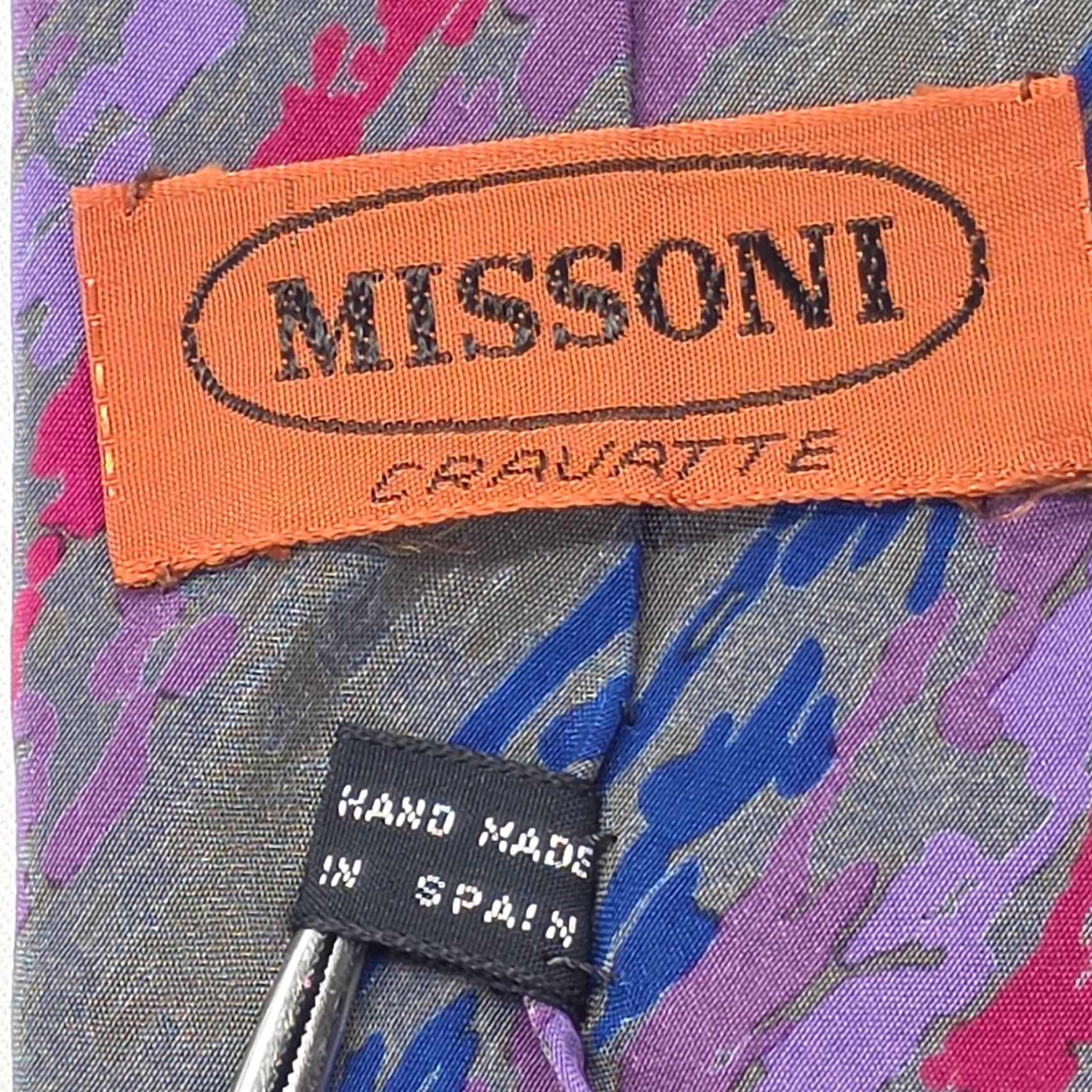 Missoni VTG Missoni Cravatte Necktie Mens Multicolor Silk Designer Tie Hand Made Spain Size ONE SIZE - 7 Thumbnail