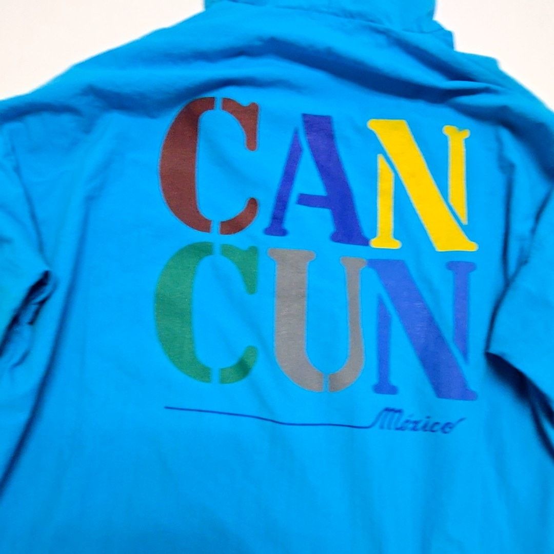 Vintage Vintage Cancun Mexico Windbreaker Jacket Blue Hooded XL Size US M / EU 48-50 / 2 - 12 Thumbnail