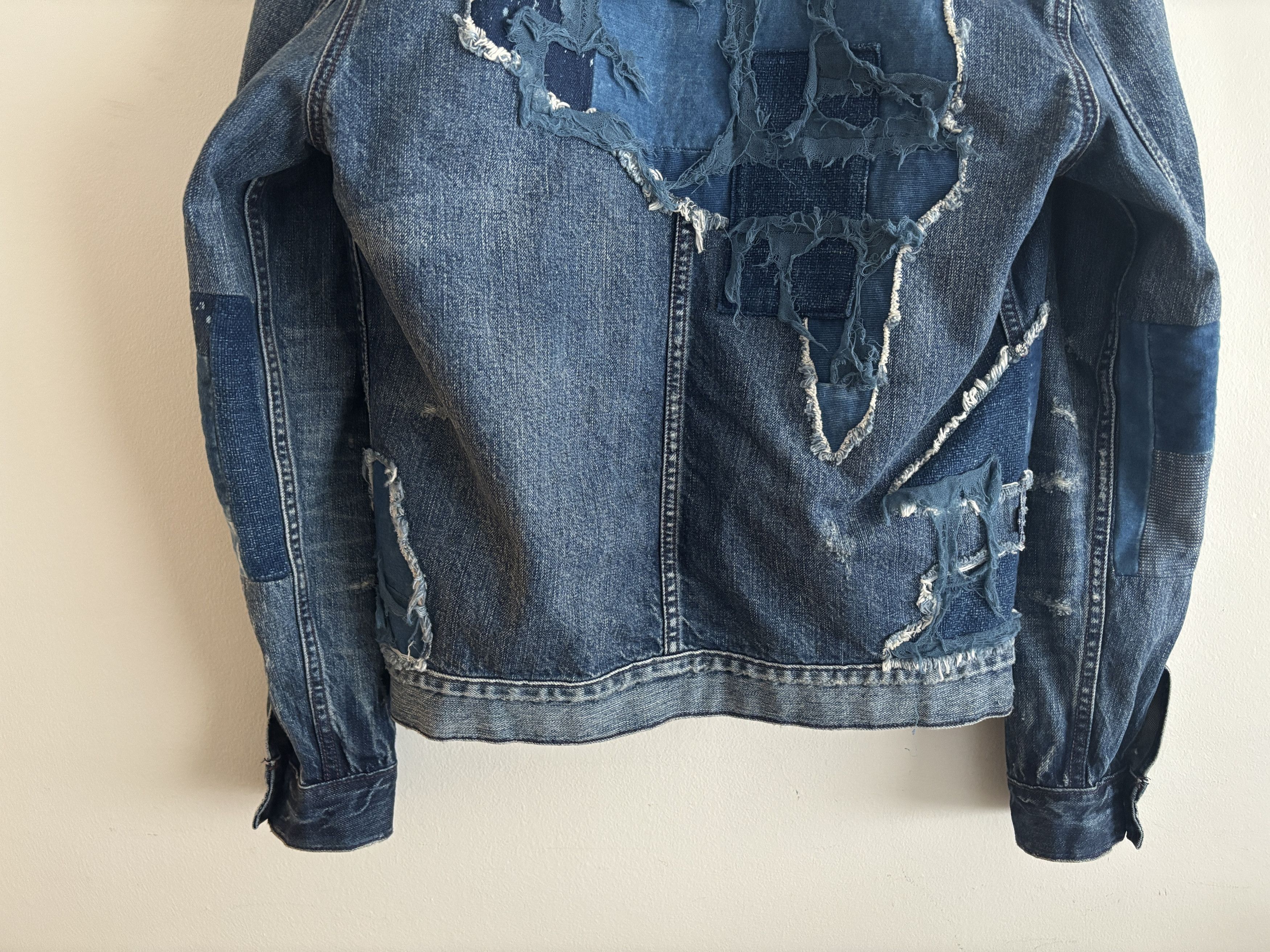 Levi's Made & Crafted Boro Patchwork Blue Denim Type IV Trucker Jacket - Medium Size US M / EU 48-50 / 2 - 9 Thumbnail