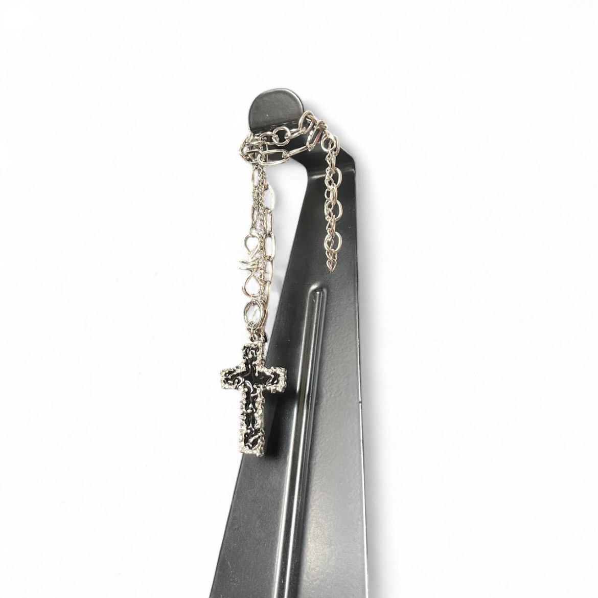 Japanese Brand Goth Style Cross Necklace Black Emo Streetwear Necklace Size ONE SIZE - 2 Thumbnail