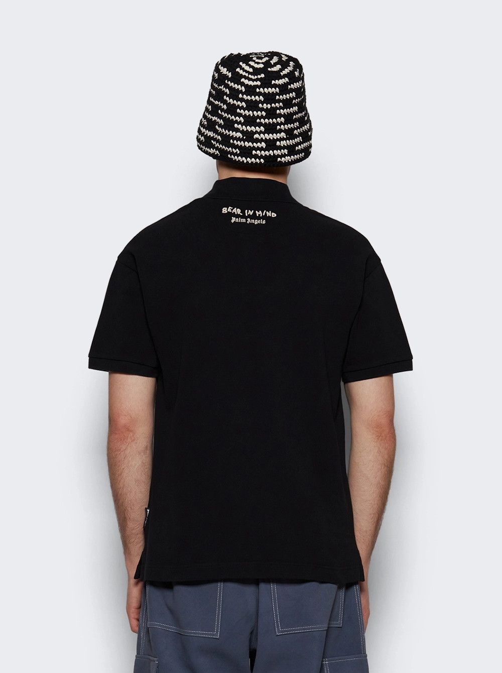 Palm Angels o1mle0226 Mini Bear in Mind Polo Shirt in Black Size US XXL / EU 58 / 5 - 4 Thumbnail
