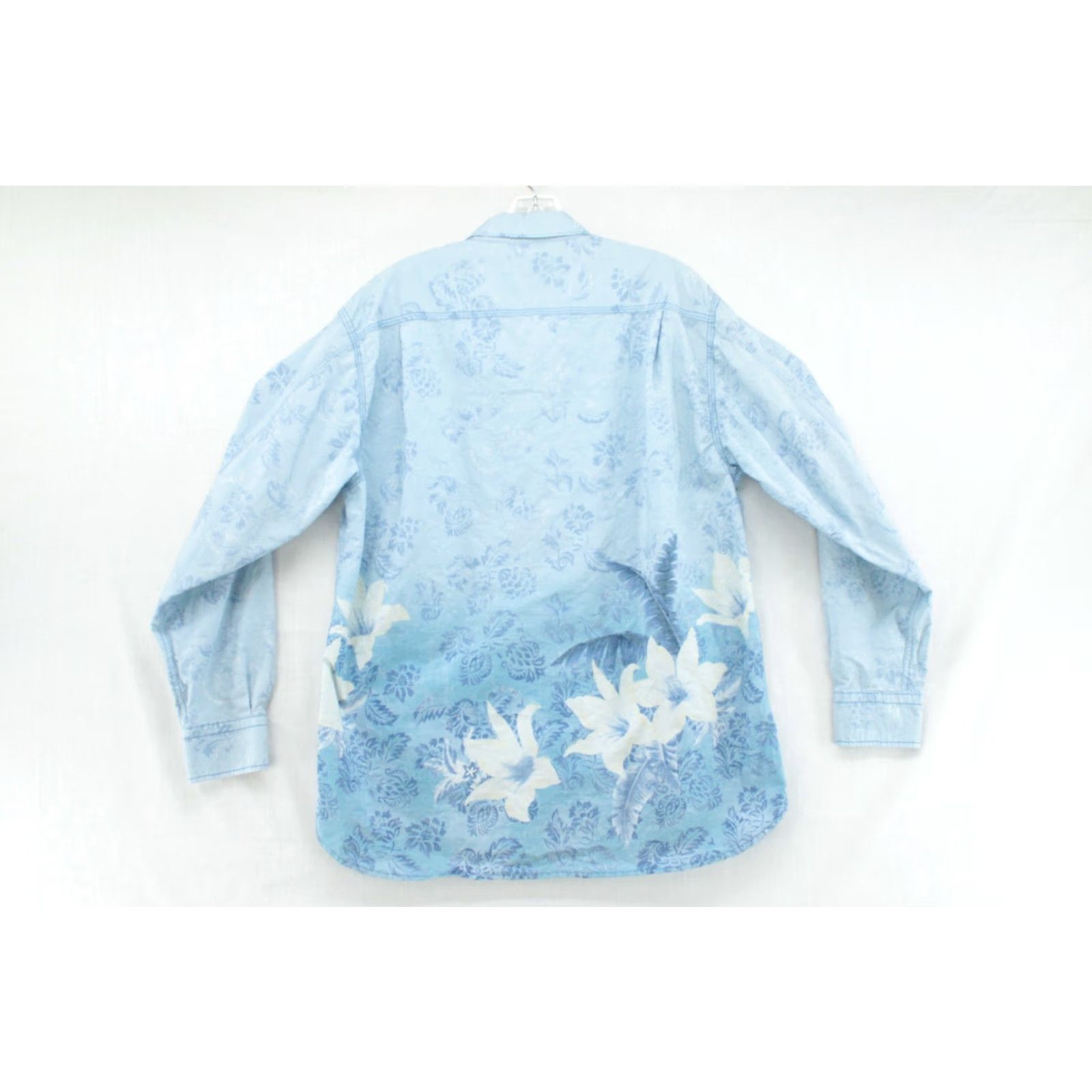 Tommy Bahama VINTAGE Tommy Bahama Hawaiian Floral Button-Up Shirt Mens XL Blue Long Sleeve Beach Size US XL / EU 56 / 4 - 5 Thumbnail