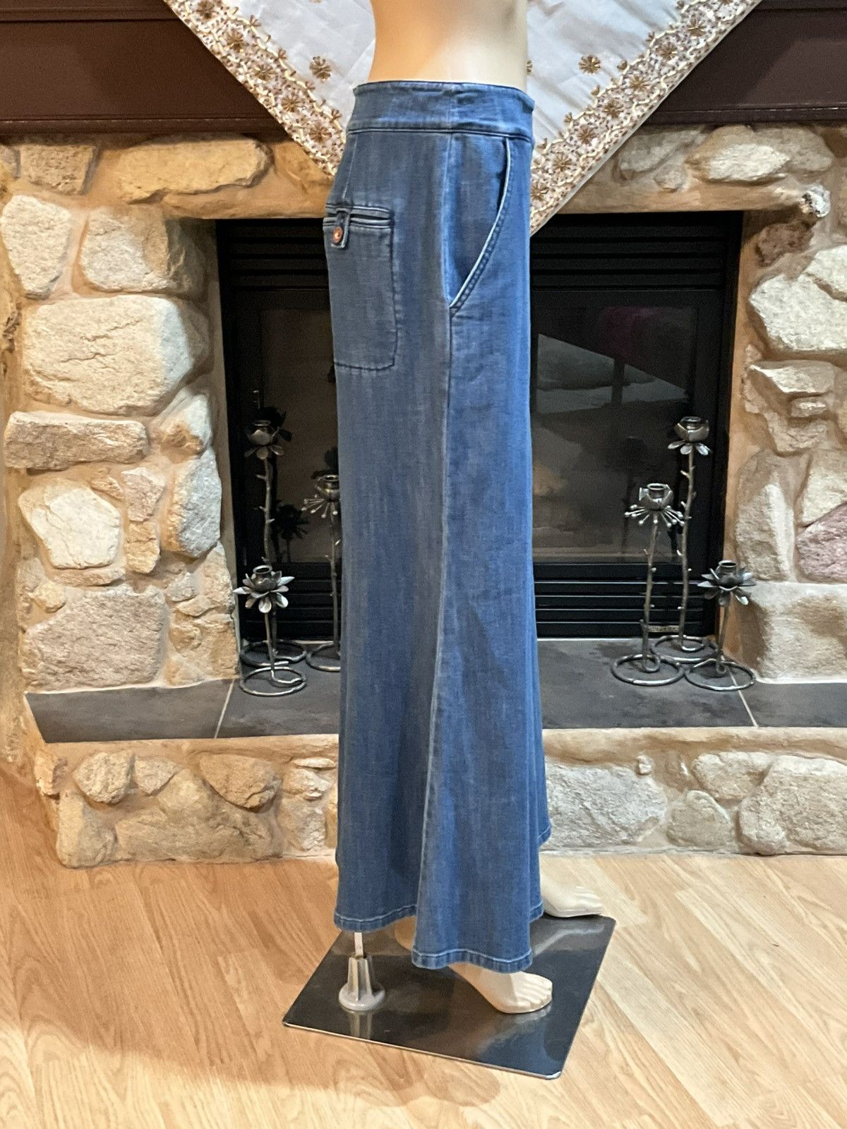 Anthropologie Anthropologie Pilcro And The Letterpress Wide-Leg Blue Jeans Size 32" / US 10 / IT 46 - 4 Thumbnail