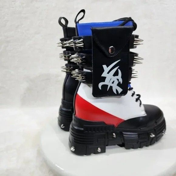 Other Anthony Wang Red White Blue Black Night Cyber Punk Goth Mid Size US 8 / IT 38 - 5 Thumbnail
