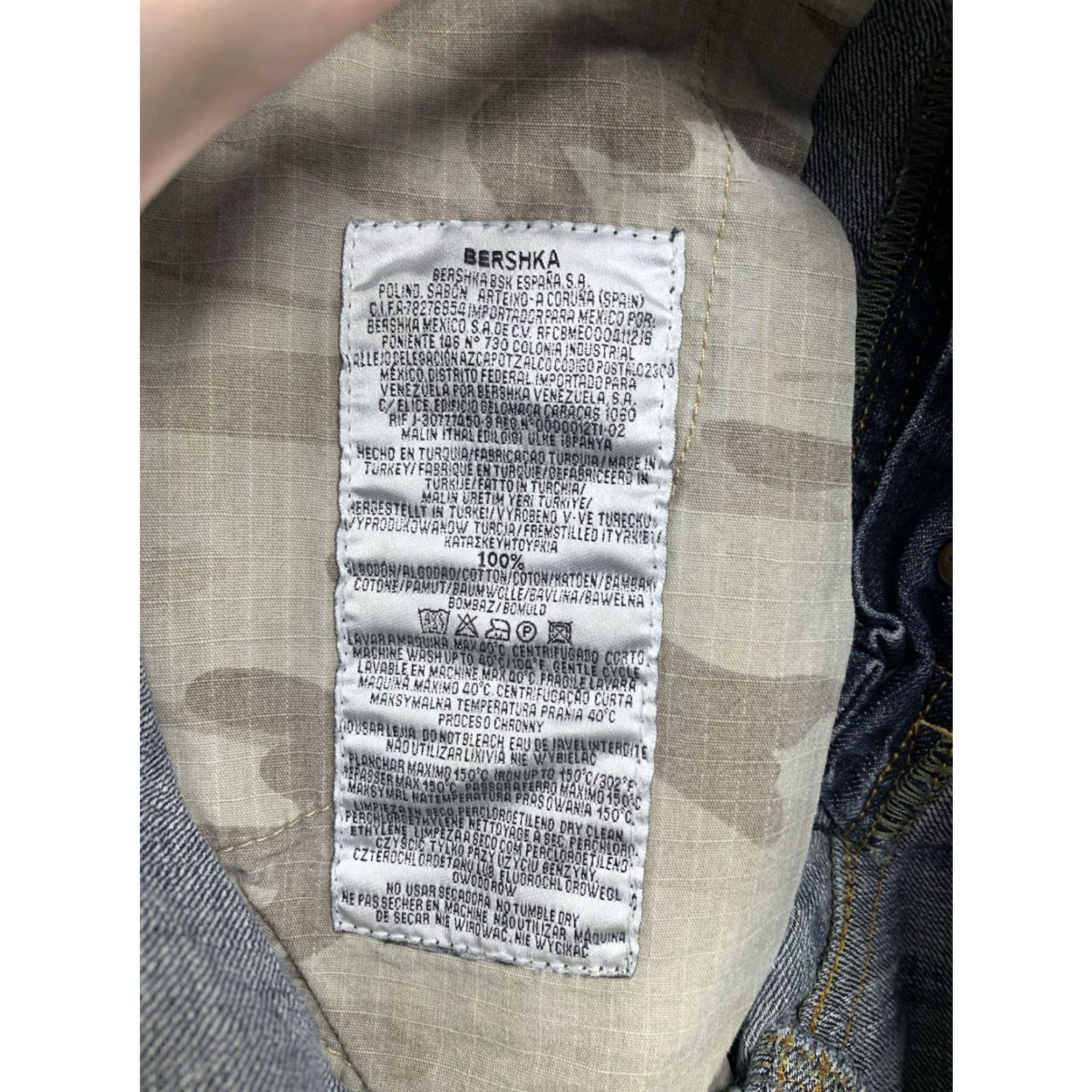 Bershka Berhska Jeans Mens 33x34 Skater Y2K Dark Wash Grunge Punk JNCO Whisker Fade 90s Size 24" / US 00 / IT 34 - 7 Thumbnail