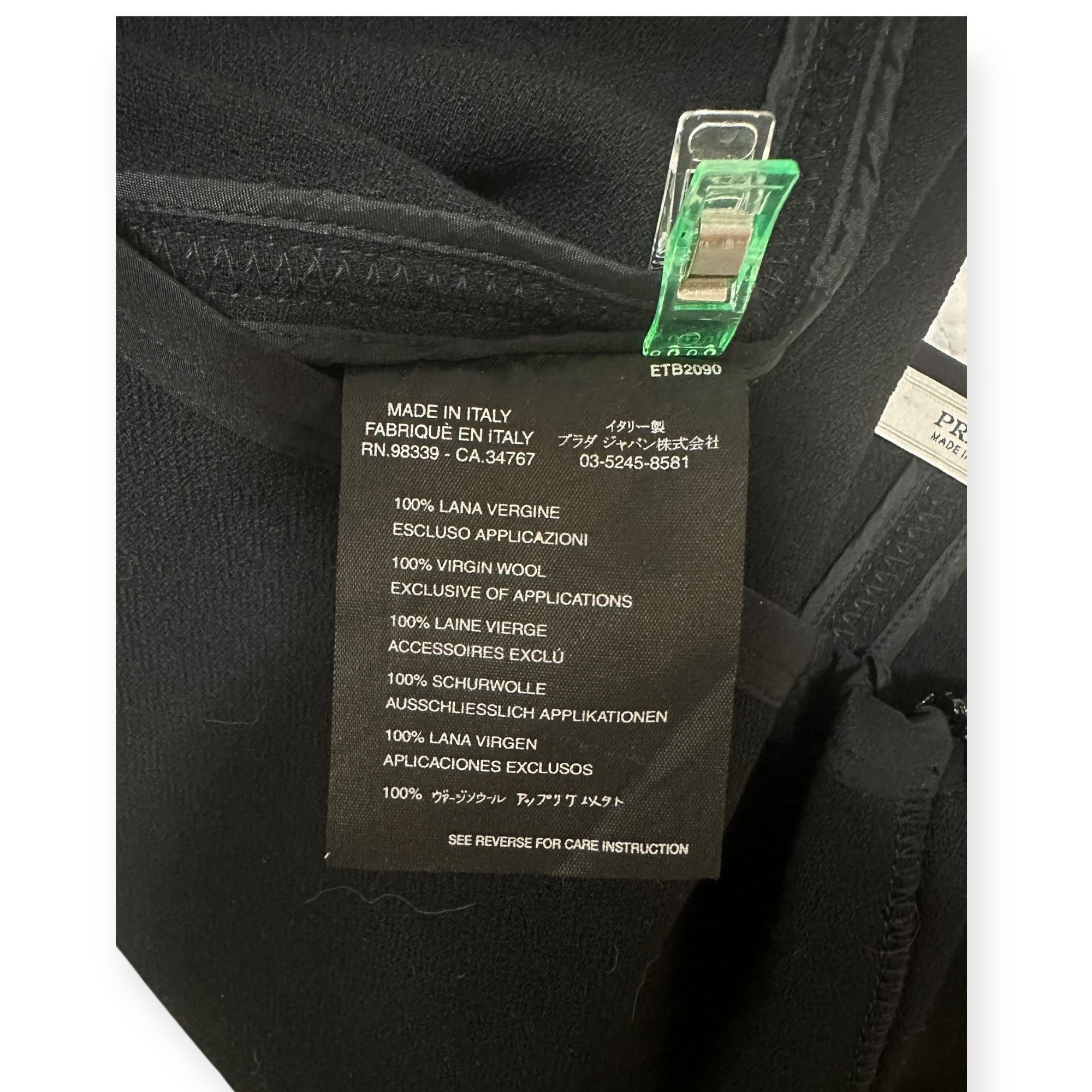 Prada Prada Black Wool A-Line Skirt IT 46 / US 10 Ribbon Bow Trim Size 32" / US 10 / IT 46 - 4 Thumbnail