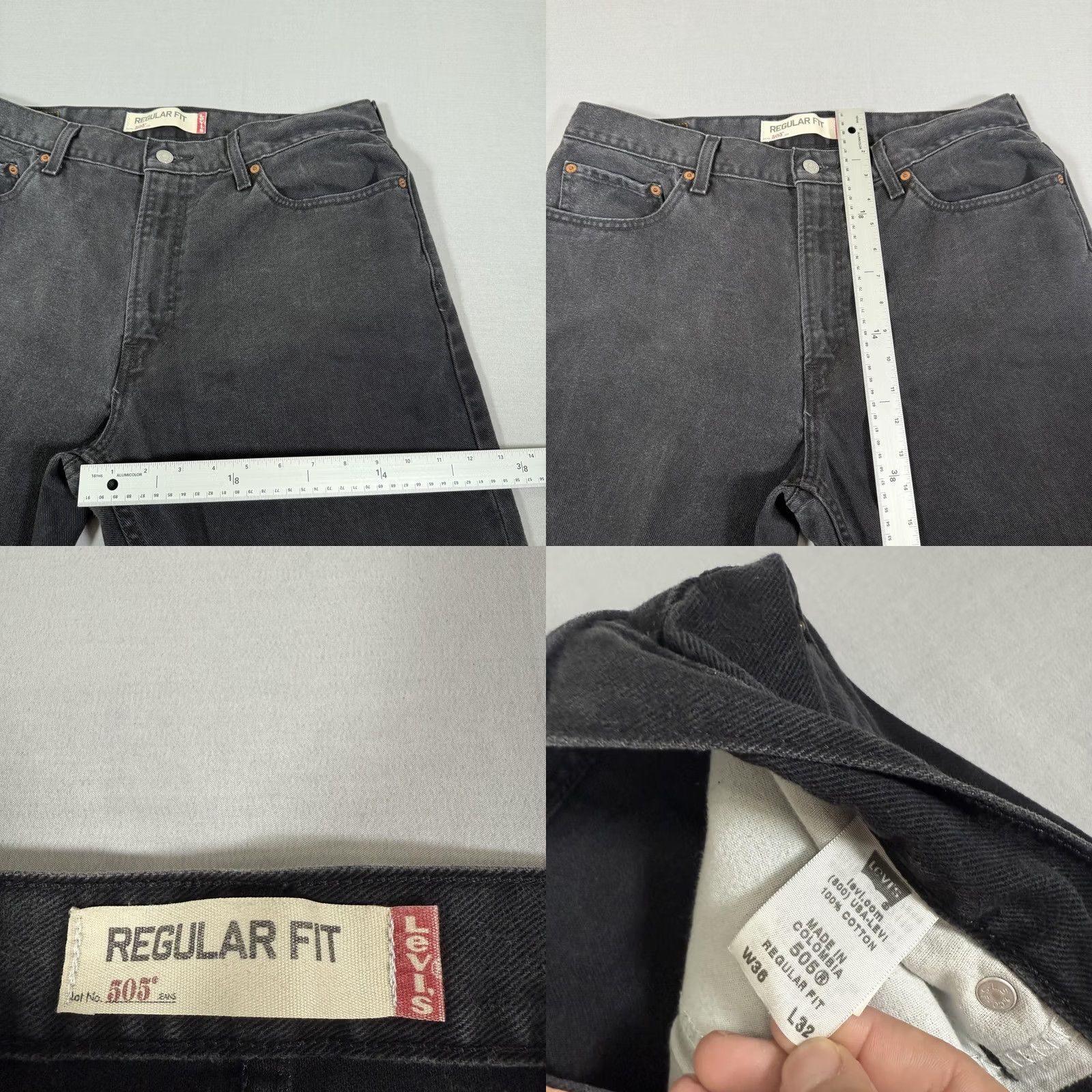 Levi's VINTAGE Levi's Jeans Mens 36x32 Black 505 Straight Fit Denim Pants Western Cowboy Size US 36 / EU 52 - 8 Thumbnail