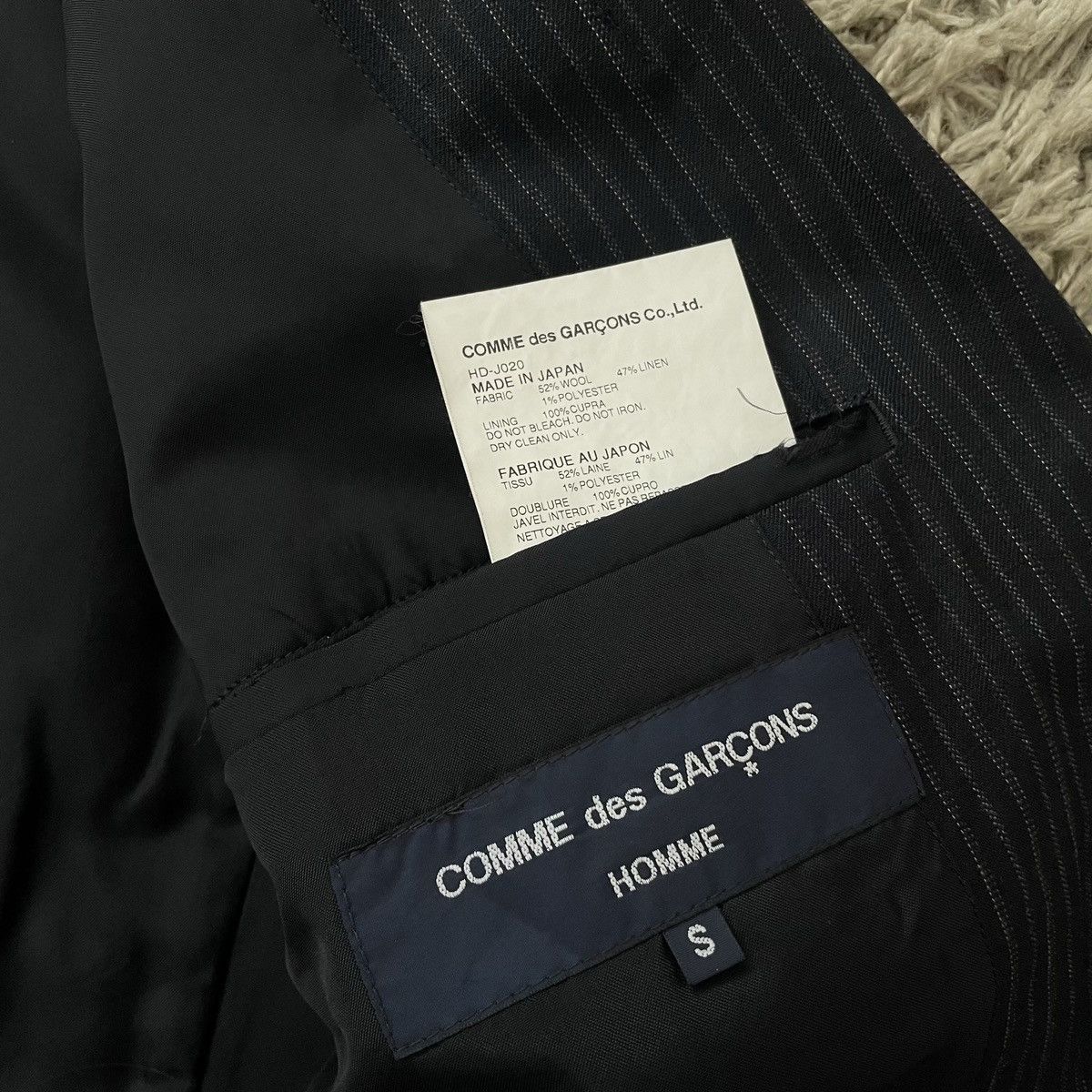 Comme des Garcons Homme CDGH 2009AD Navy Pinstripe Blazer RUNWAY Size US S / EU 44-46 / 1 - 3 Thumbnail