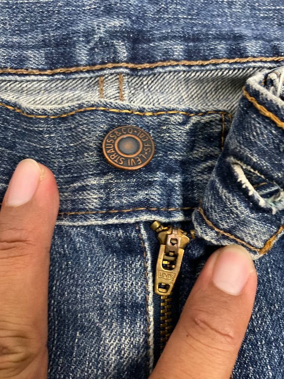 Levi's levis 527 bootcut flare denim nice design Size US 35 - 14 Thumbnail