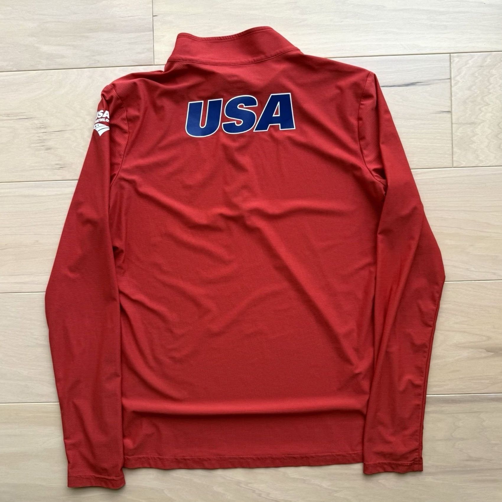 Vintage Roka 1/4 Zip Pullover Women's Large Red Lightweight USA Triathlon Sportswear Jacket Size L / US 10 / IT 46 - 7 Thumbnail